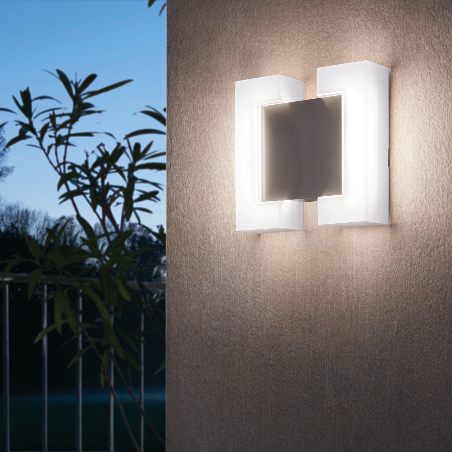 eglo sitia ip44 nickel led outdoor wall light