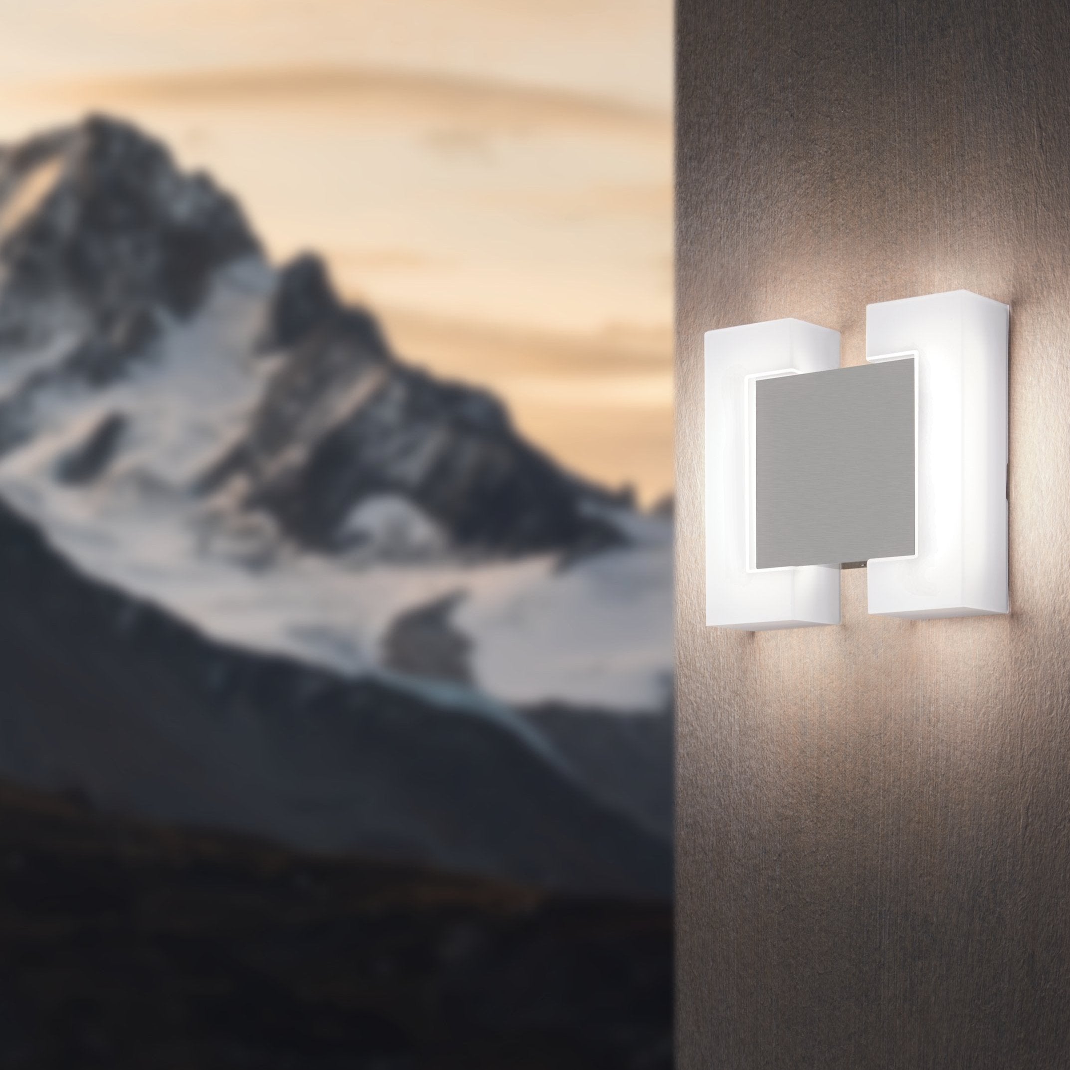 eglo sitia ip44 nickel led outdoor wall light living room image