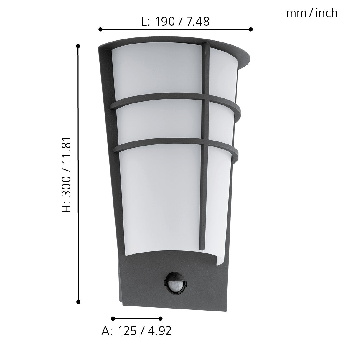 eglo breganzo 1 led grey pir outdoor wall light ip44 Kitchen Lighting Close Up