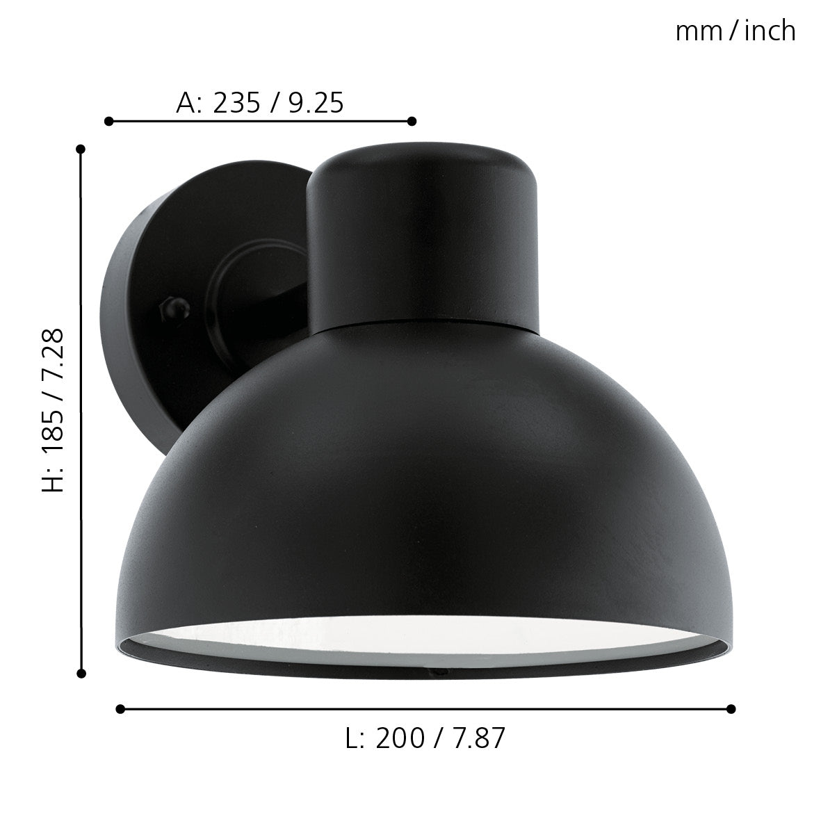 eglo entrimo black ip44 outdoor wall light kitchen lighting