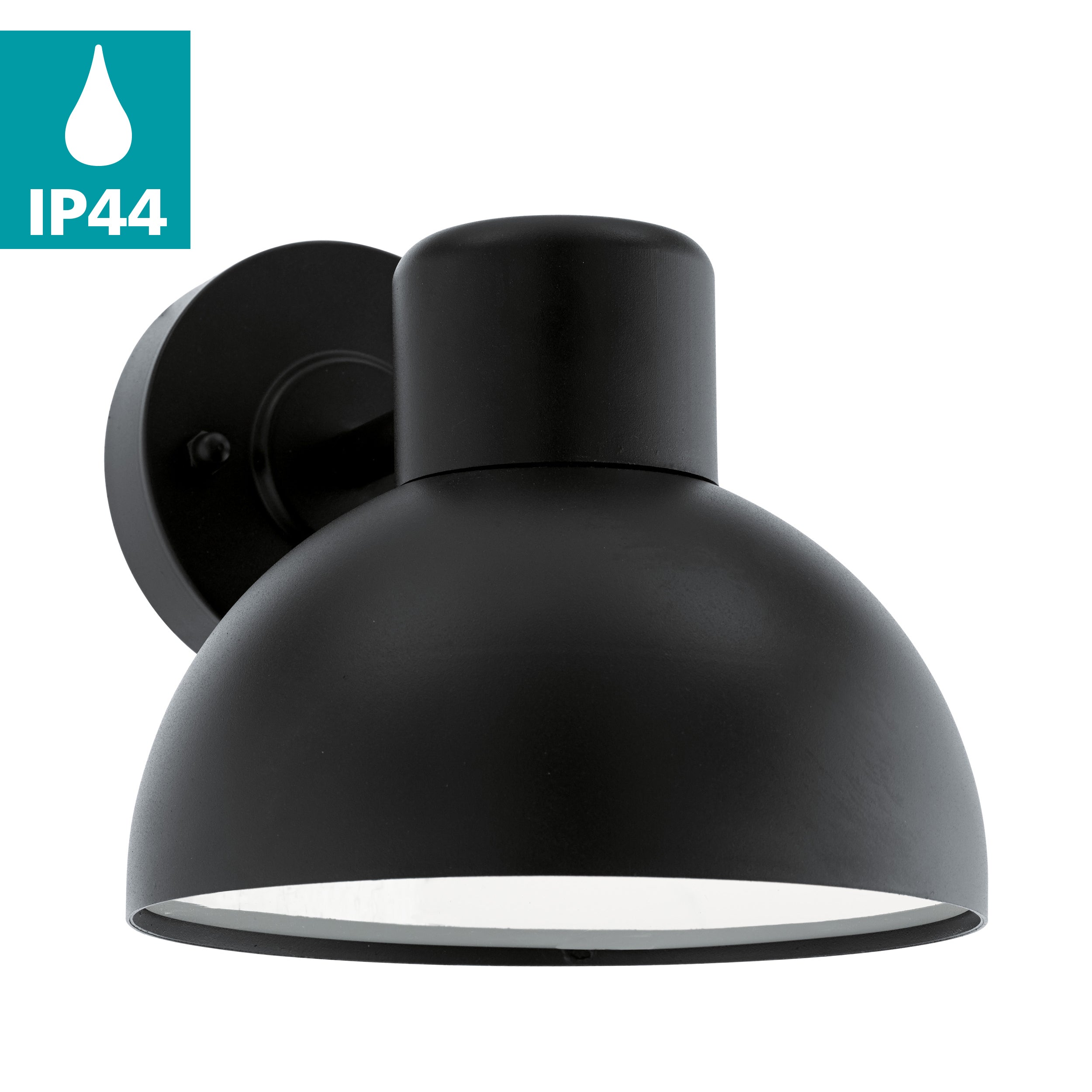 eglo entrimo black ip44 outdoor wall light living room close up