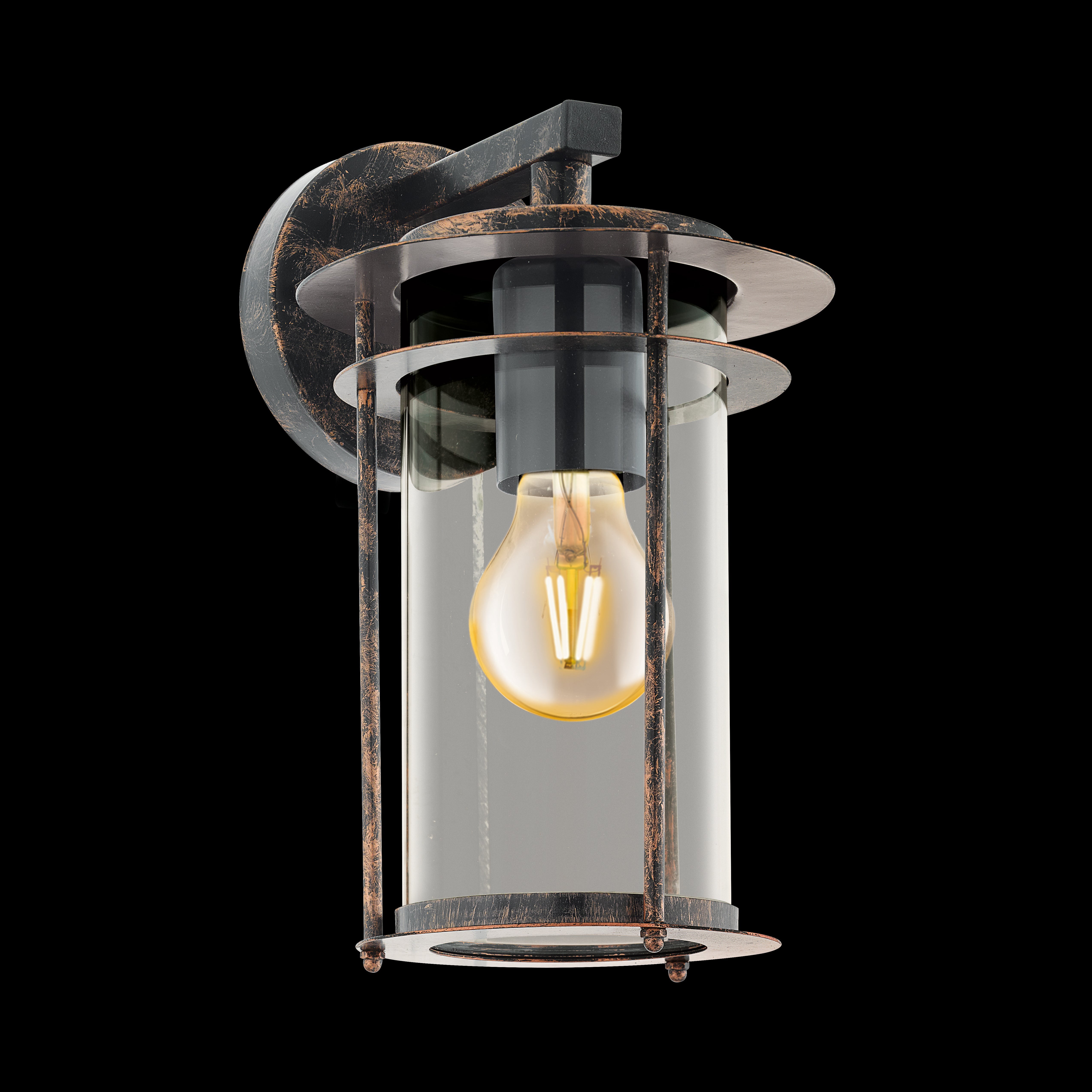 eglo valdeo ip44 antique copper outdoor wall light
