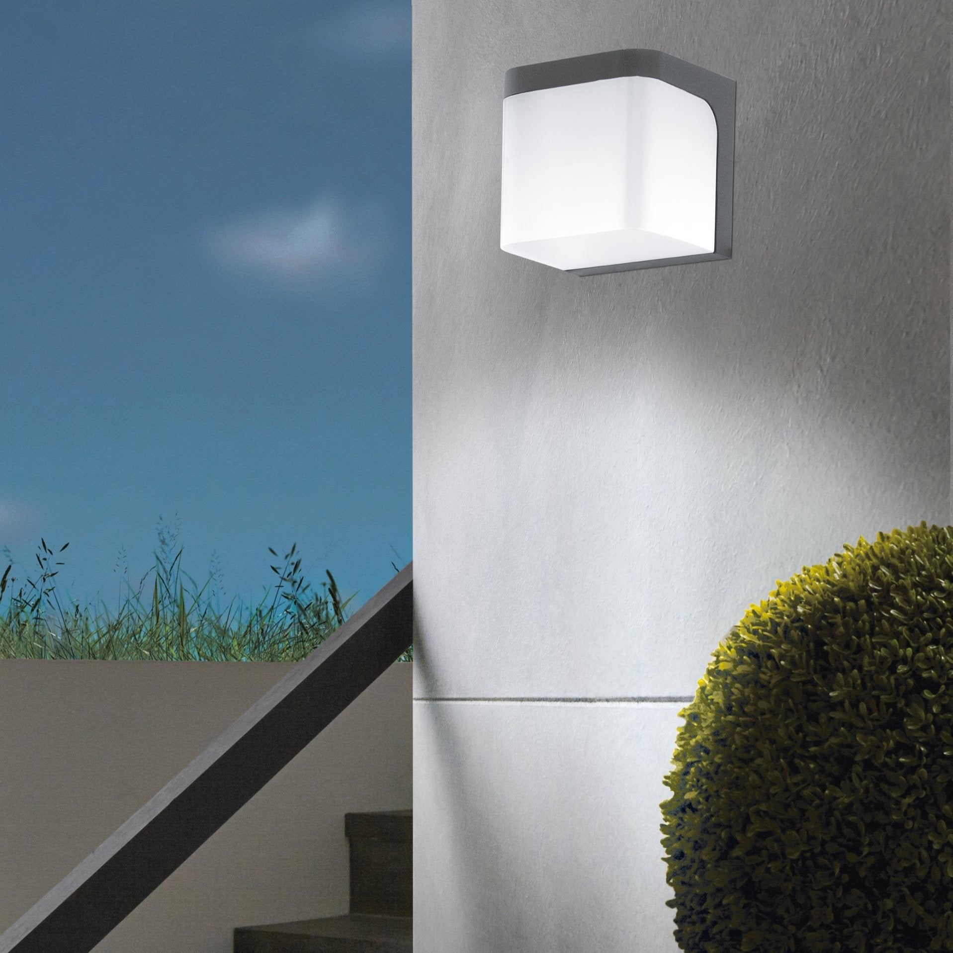 eglo jorba grey led outdoor wall light ip44