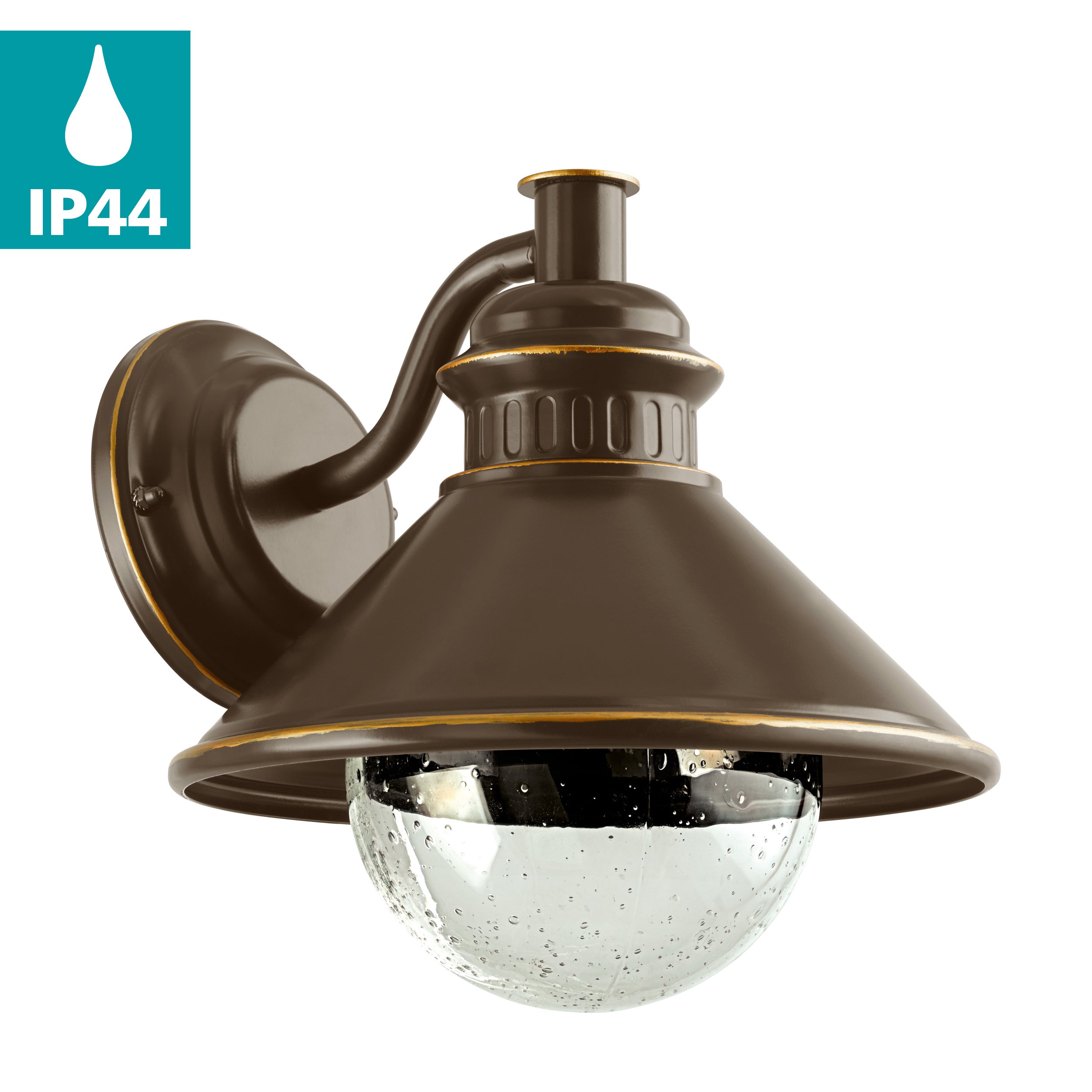 eglo albacete brown zinc ip44 outdoor wall light living room image