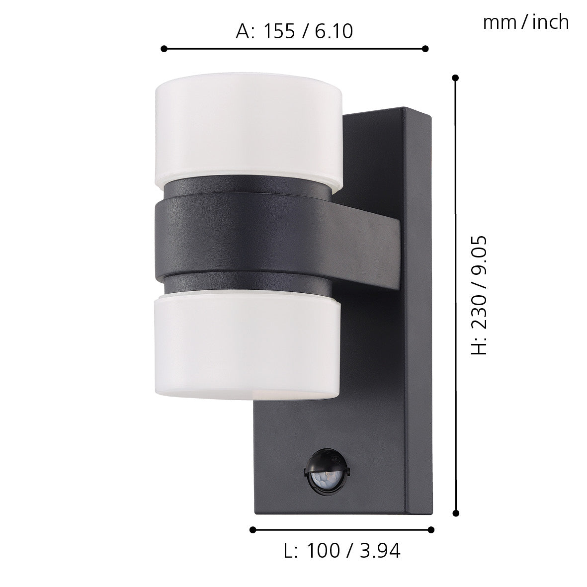 eglo atollari grey led outdoor pir wall light ip44 Kitchen Lighting Close Up