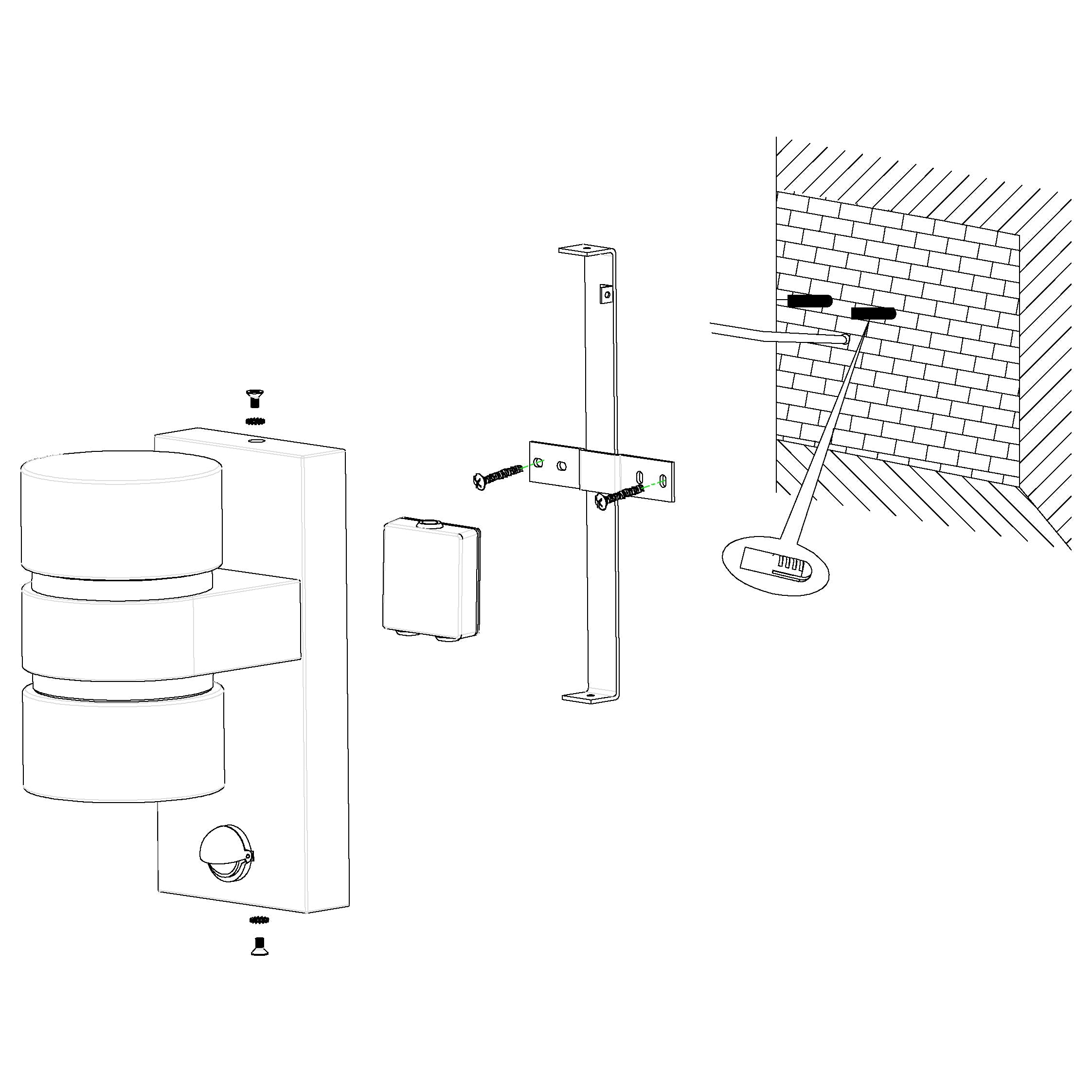 eglo atollari grey led outdoor pir wall light ip44 Hallway Lighting Close up