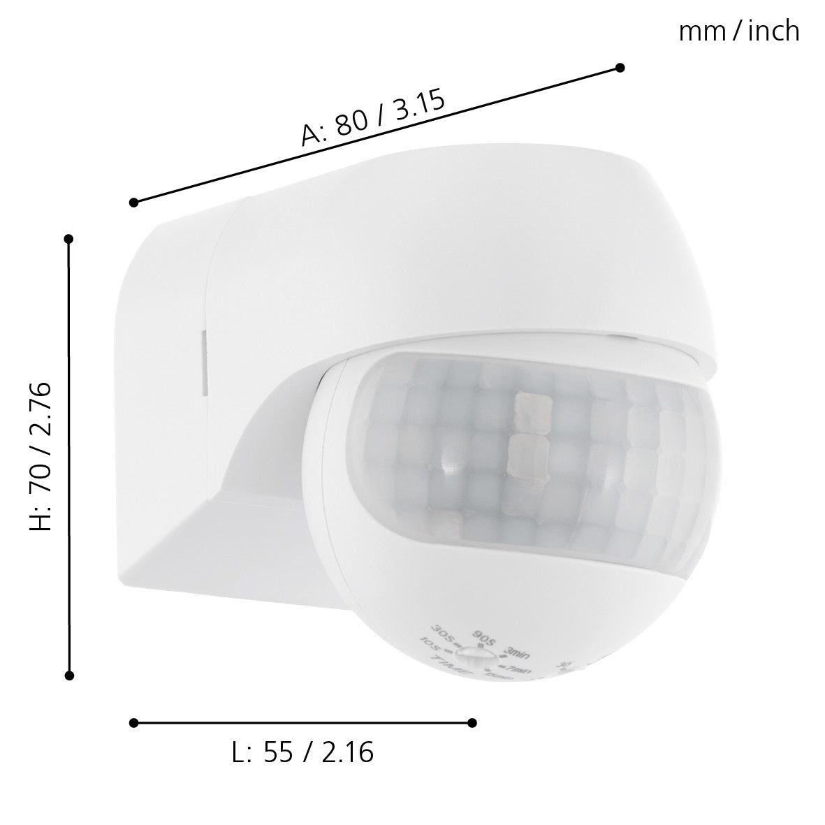eglo detect me 1 ip44 white pir light sensor living room close up