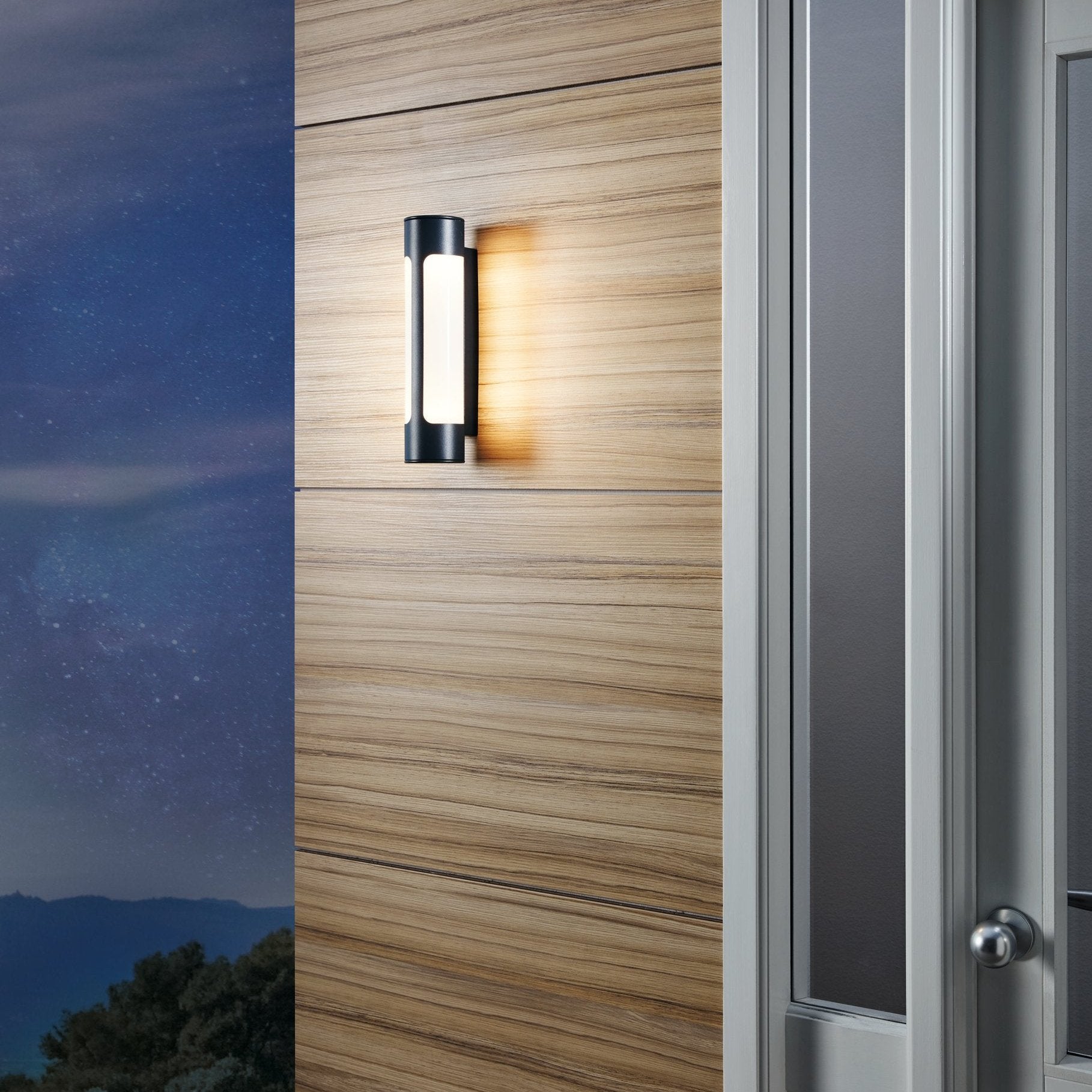 eglo tonego black led outdoor wall light ip44