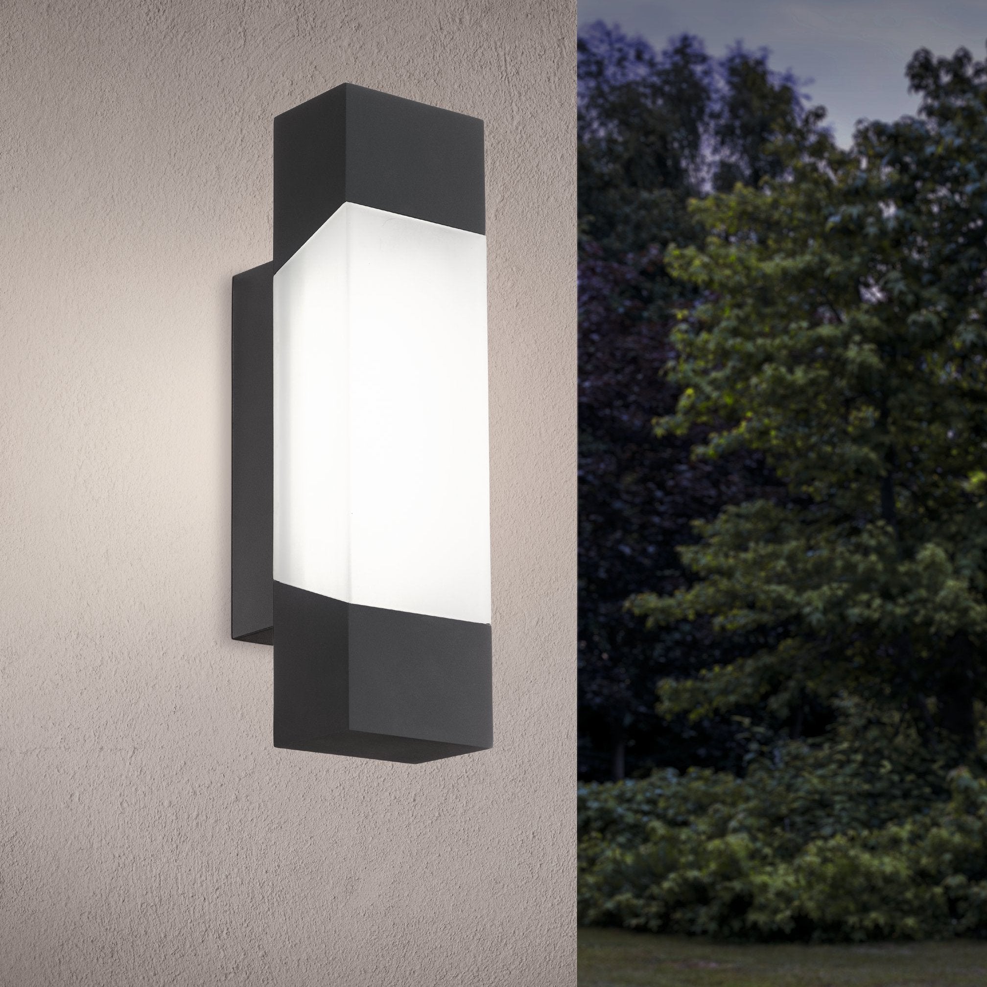 eglo gorzano grey ip44 outdoor led wall light