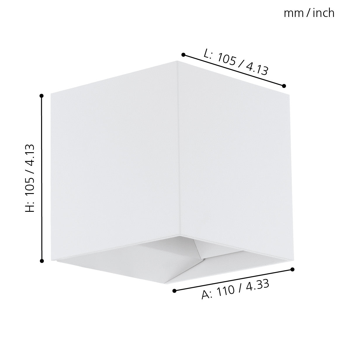 eglo calpino ip54 white square outdoor led wall light Kitchen Lighting Close Up