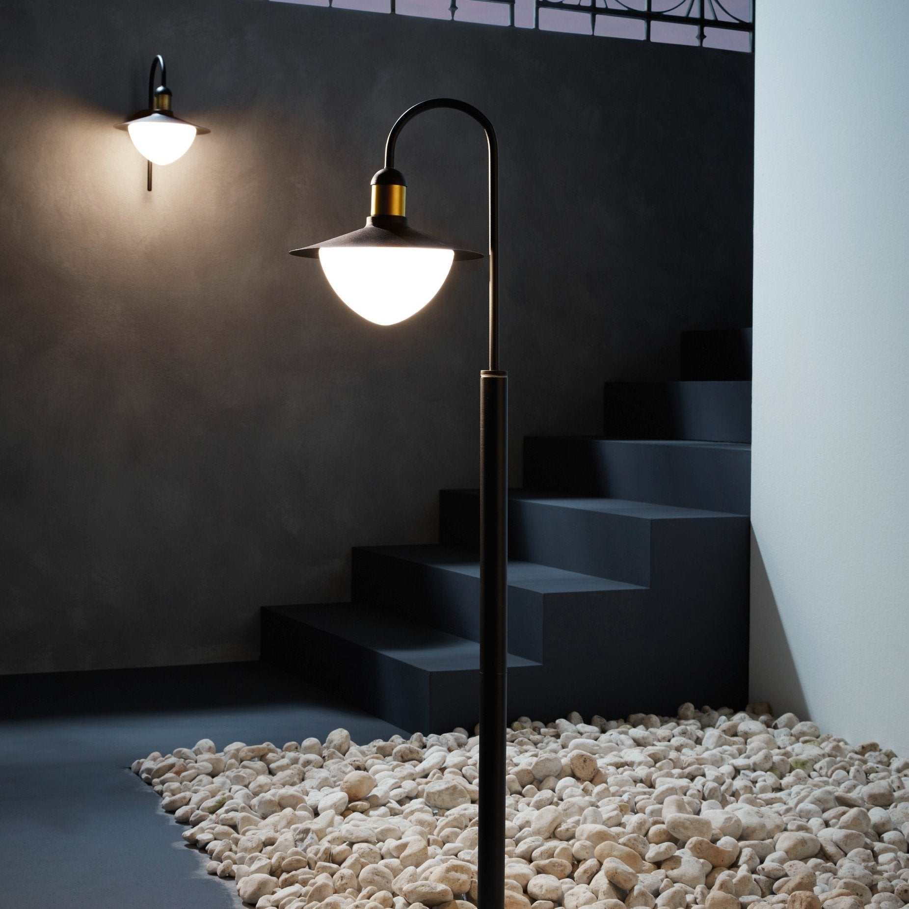 eglo sirmione black gold lamp post outdoor ip44 light