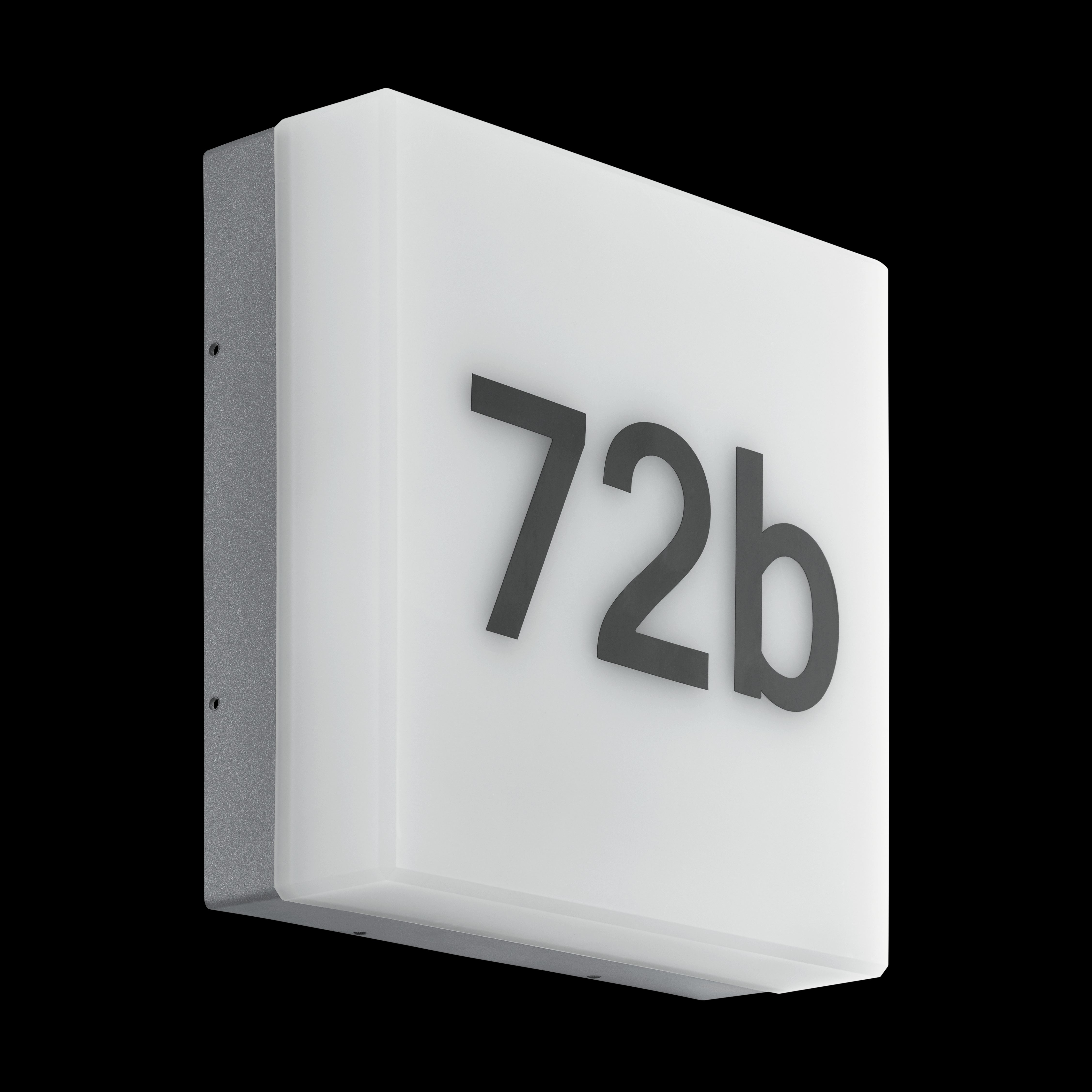 eglo cornale grey outdoor house number wall light ip44 living room close up