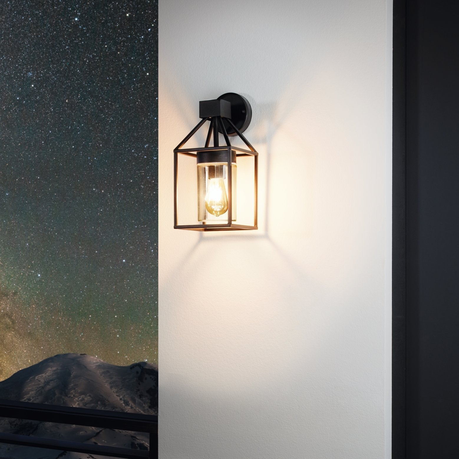 eglo trecate ip44 black outdoor wall light