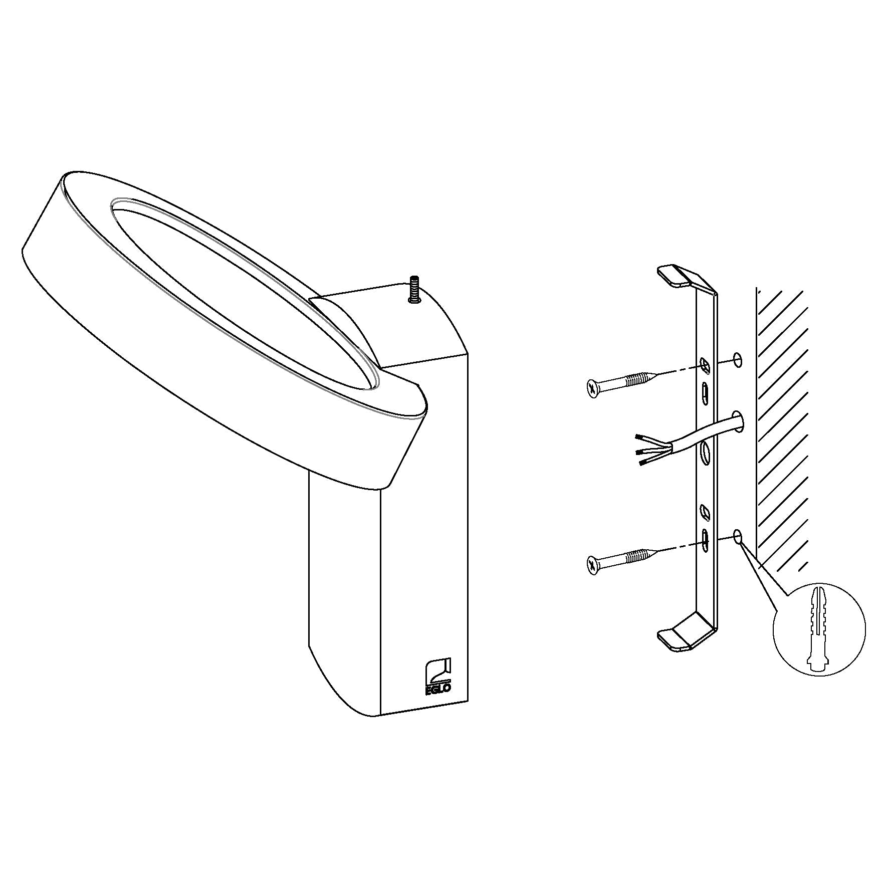 eglo pernate grey led outdoor wall light ip44 Kitchen Lighting Close Up