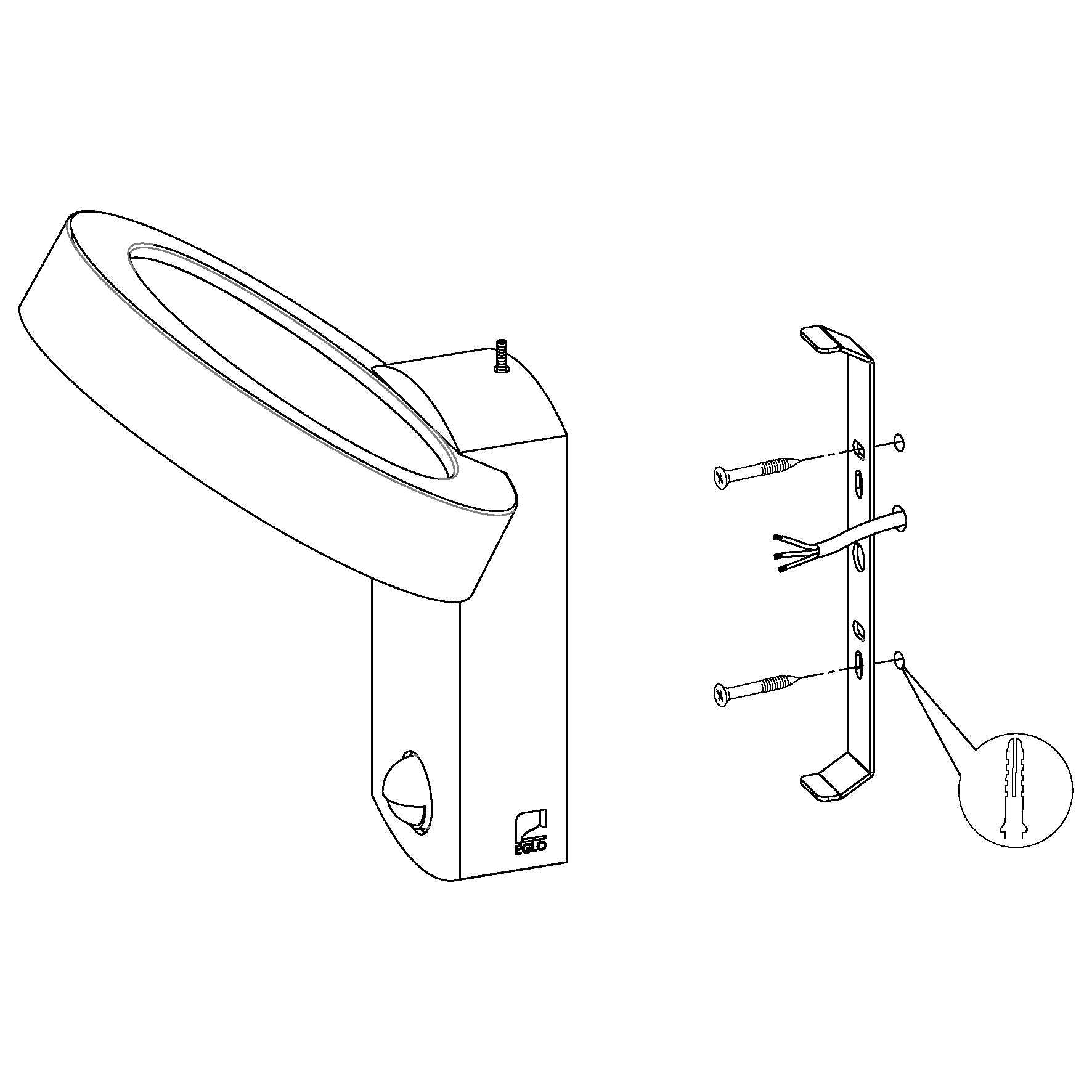 eglo pernate grey led pir outdoor wall light hallway lighting