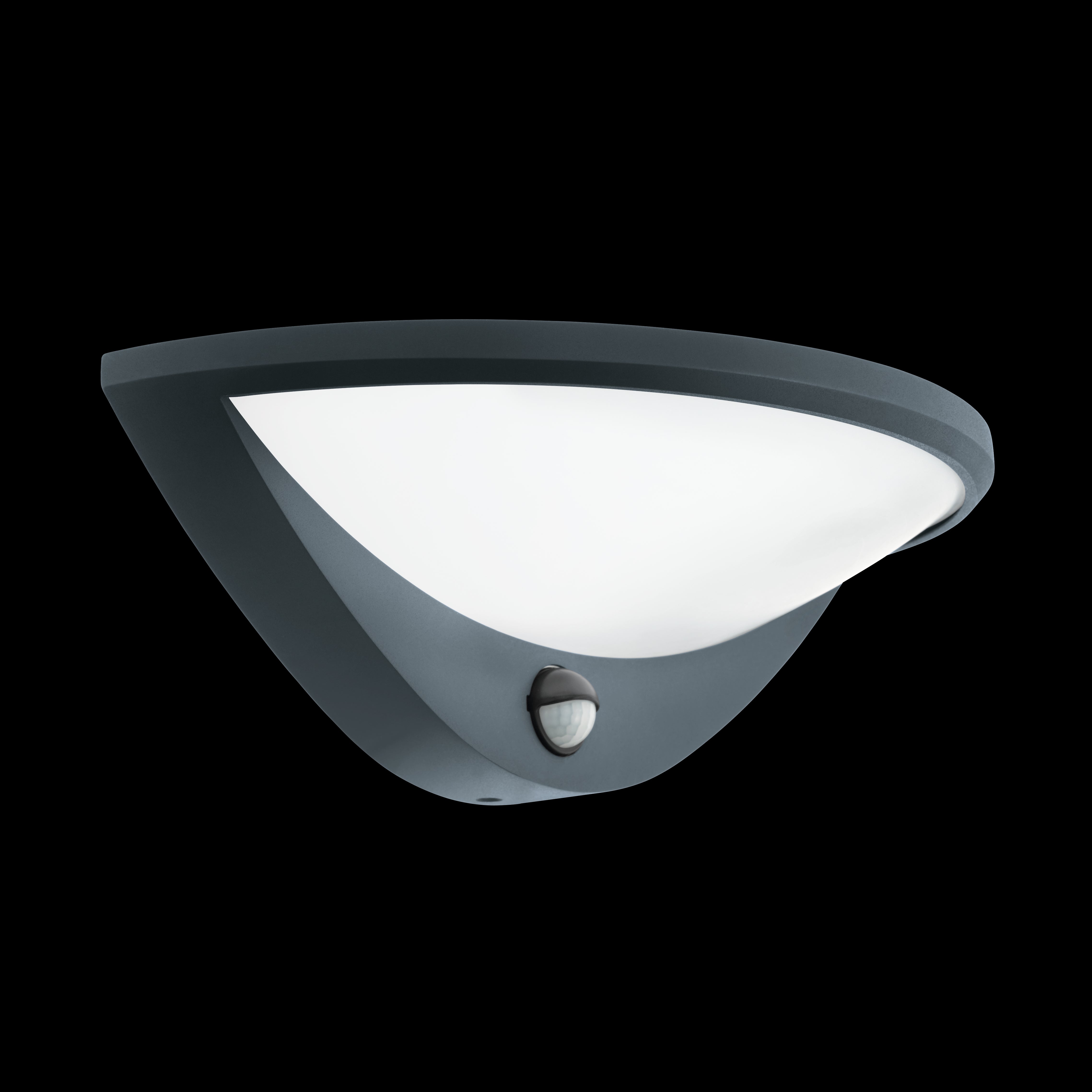 eglo belcreda ip44 grey led outdoor wall light day night centre living room close up