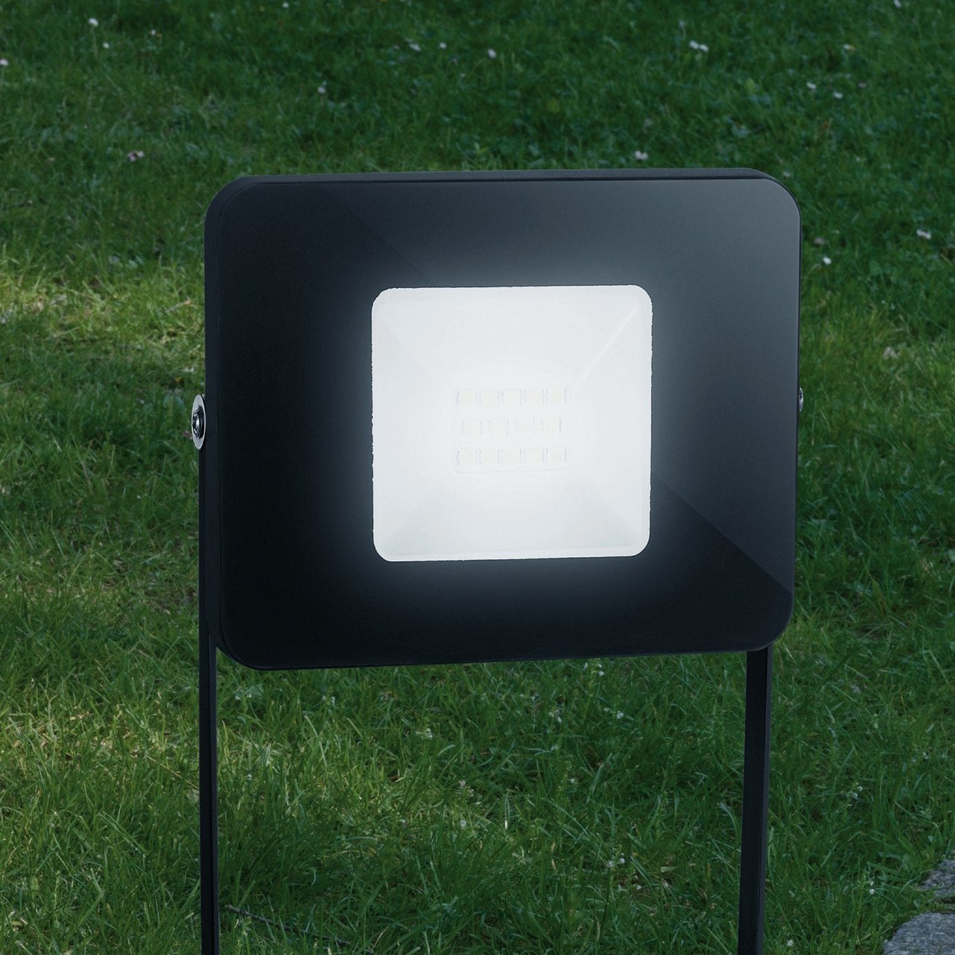 eglo faedo 4 ip65 led black ground spike flood light living room image