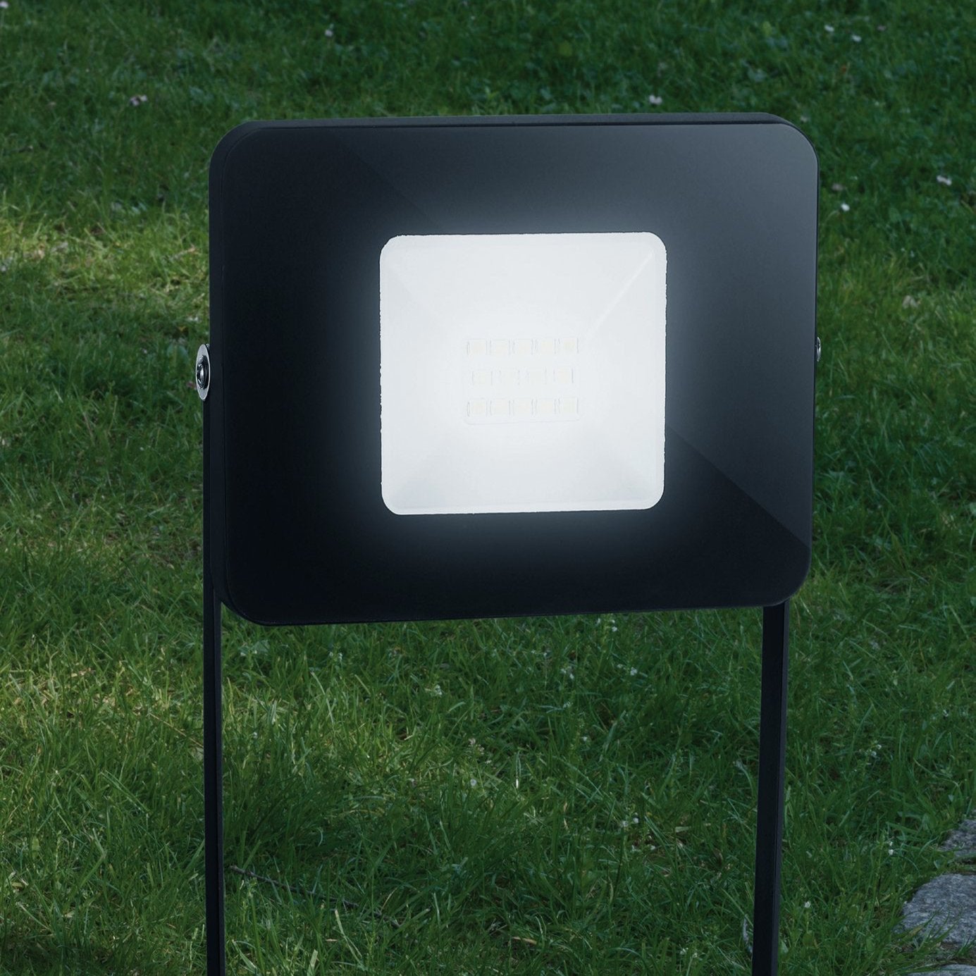 eglo faedo 4 ip65 led black ground spike flood light