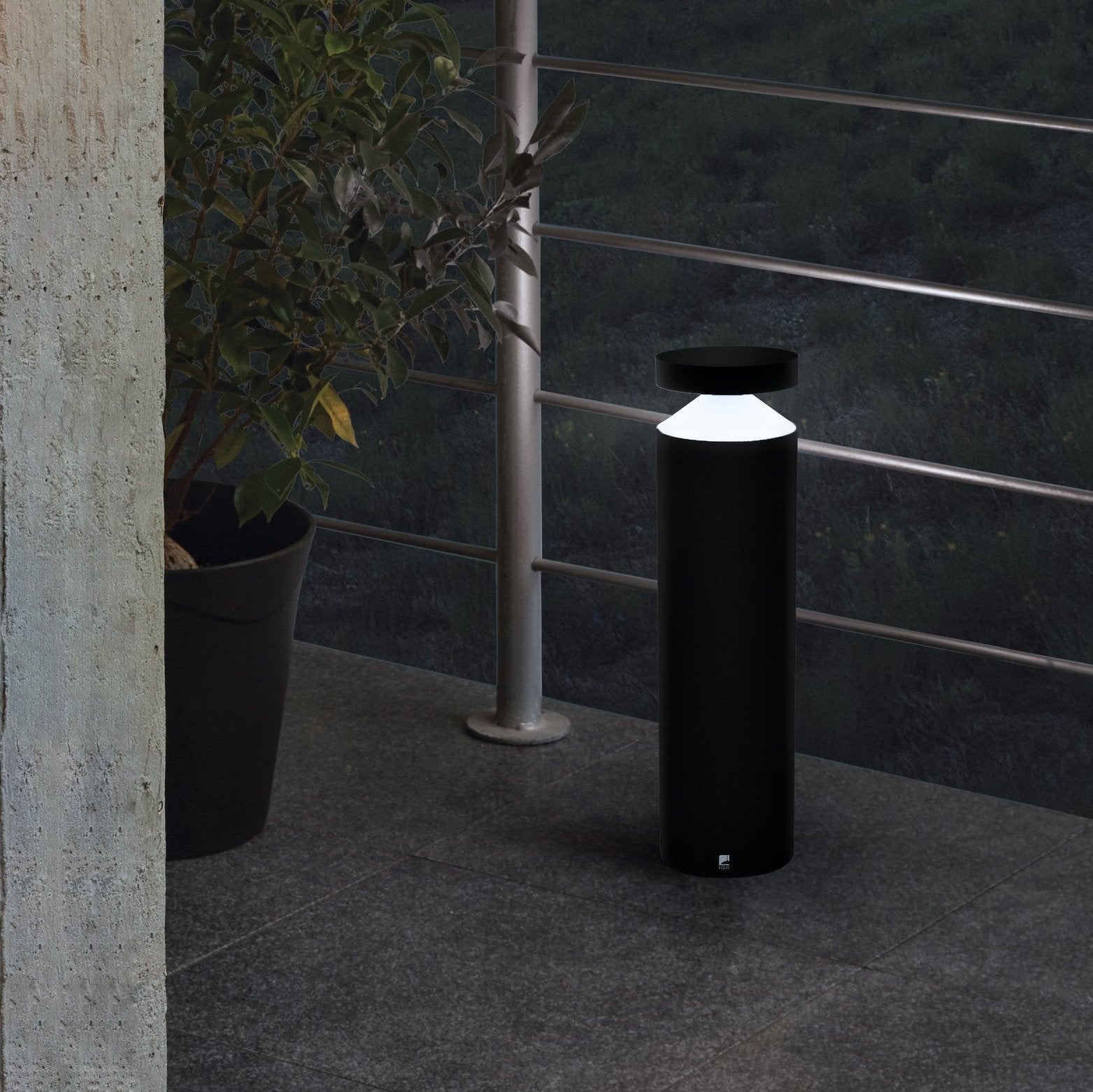 eglo melzo ip65 black led pedestal light