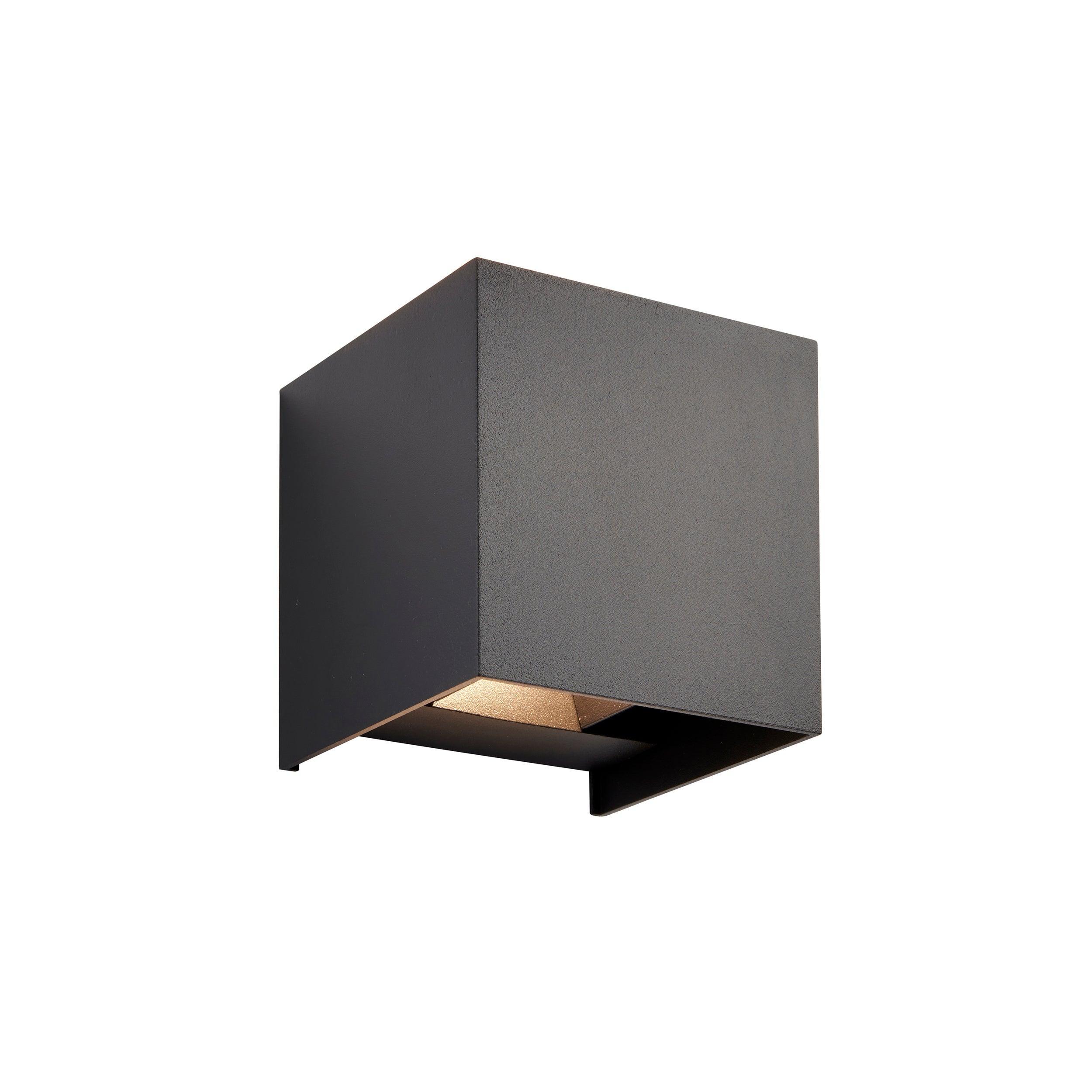 glover cct black outdoor wall light ip44 5 5wby Saxby Lighting, close up image