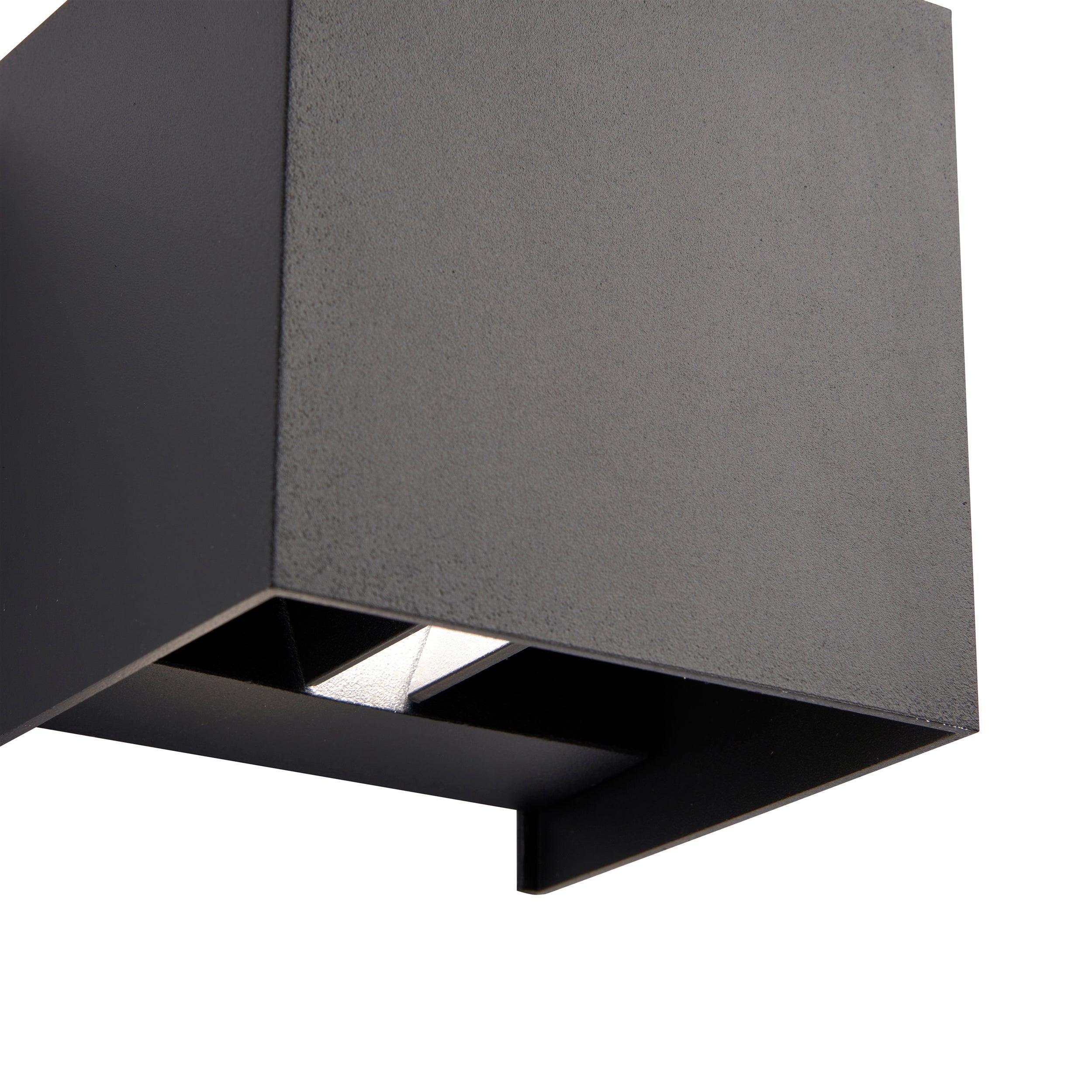 glover cct black outdoor wall light ip44 5 5w by saxby lighting, close up image 75