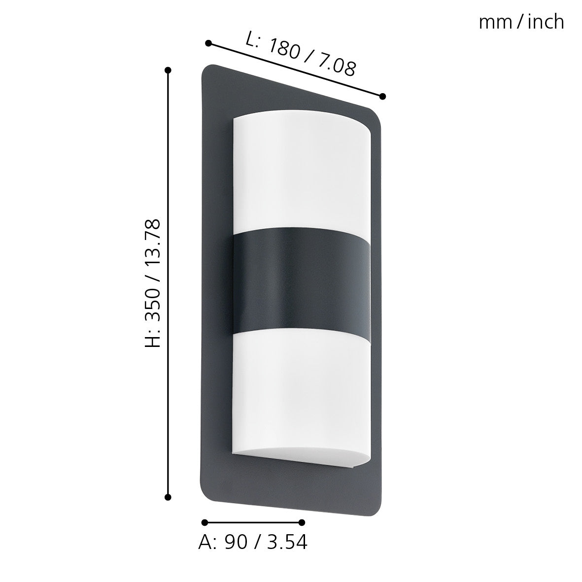 eglo cistierna ip44 grey outdoor wall light Kitchen Lighting Close Up
