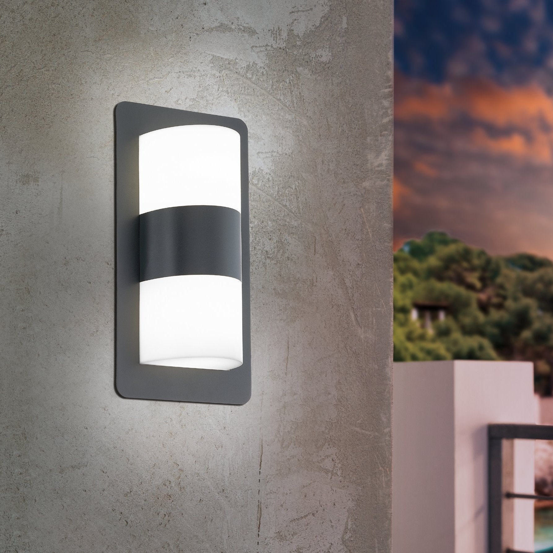 eglo cistierna ip44 grey outdoor wall light living room image