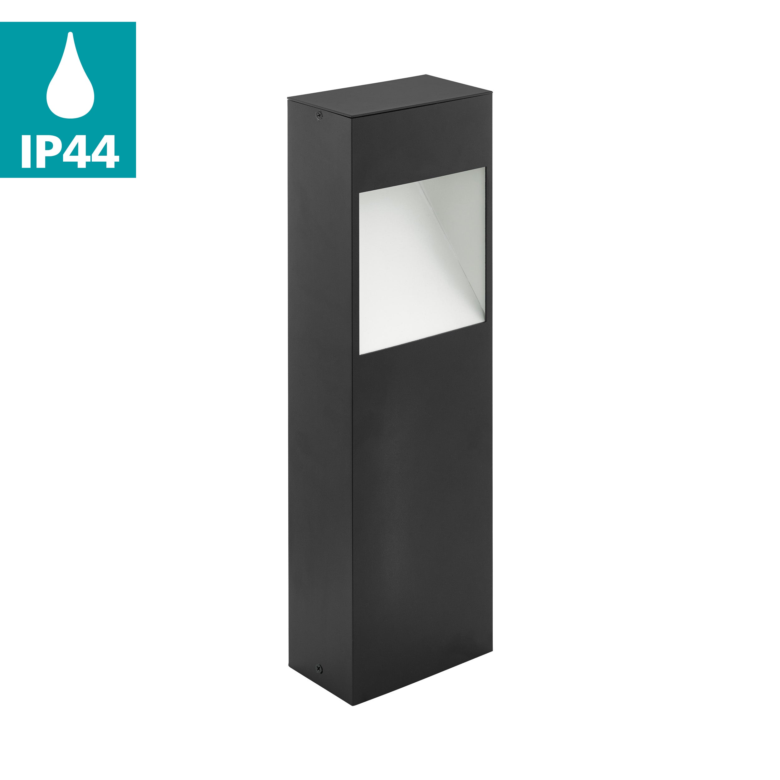 eglo manfria ip44 grey led pathway post light living room close up
