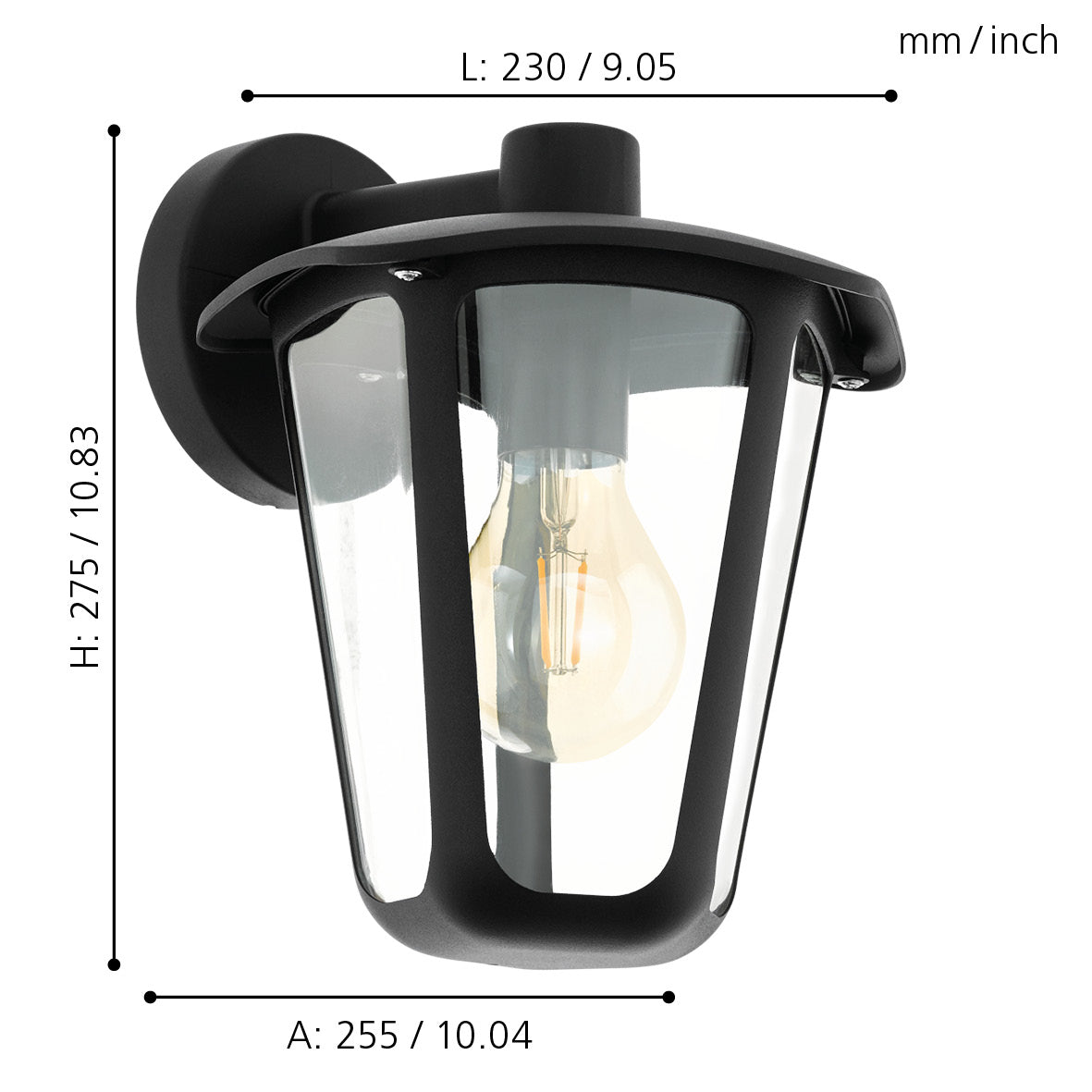 eglo monreale black ip44 outdoor lantern wall light Kitchen Lighting Close Up