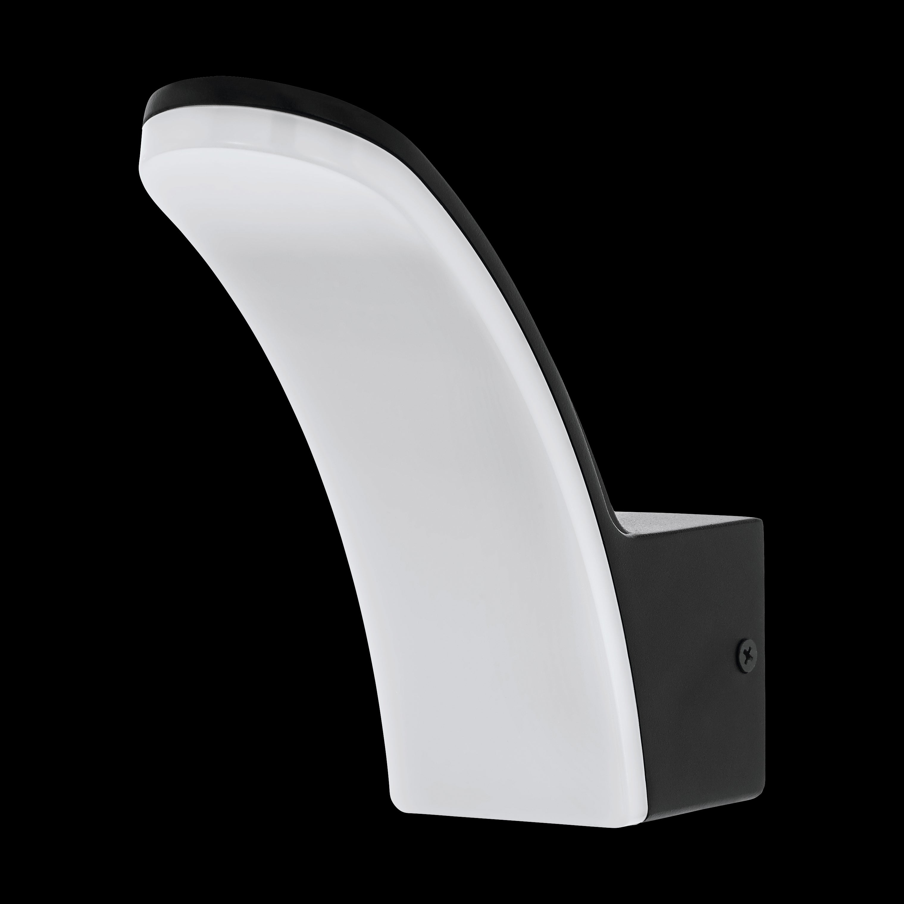 eglo fiumicino black curved led outdoor wall light ip44 living room image