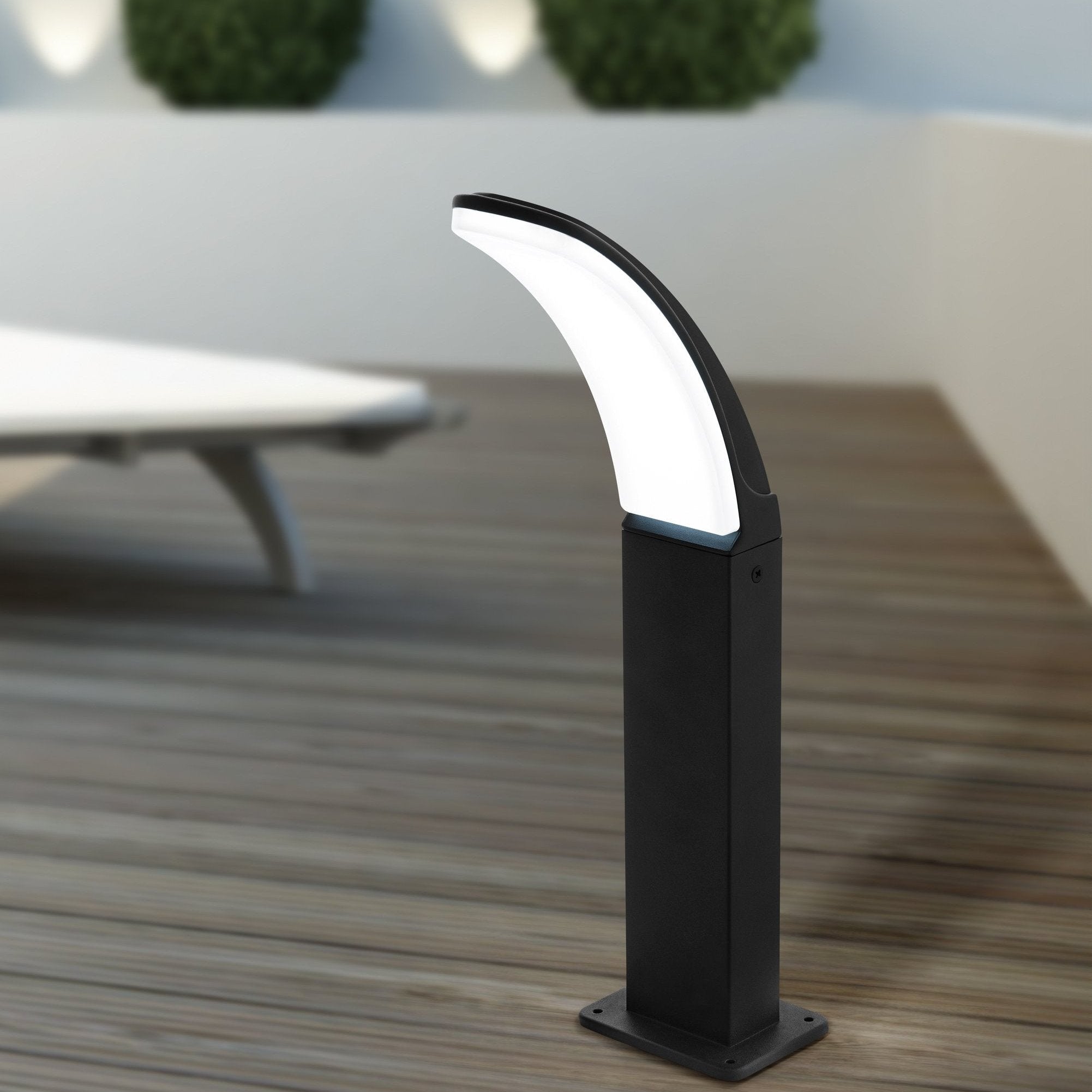 eglo fiumicino ip44 black led pedestal light