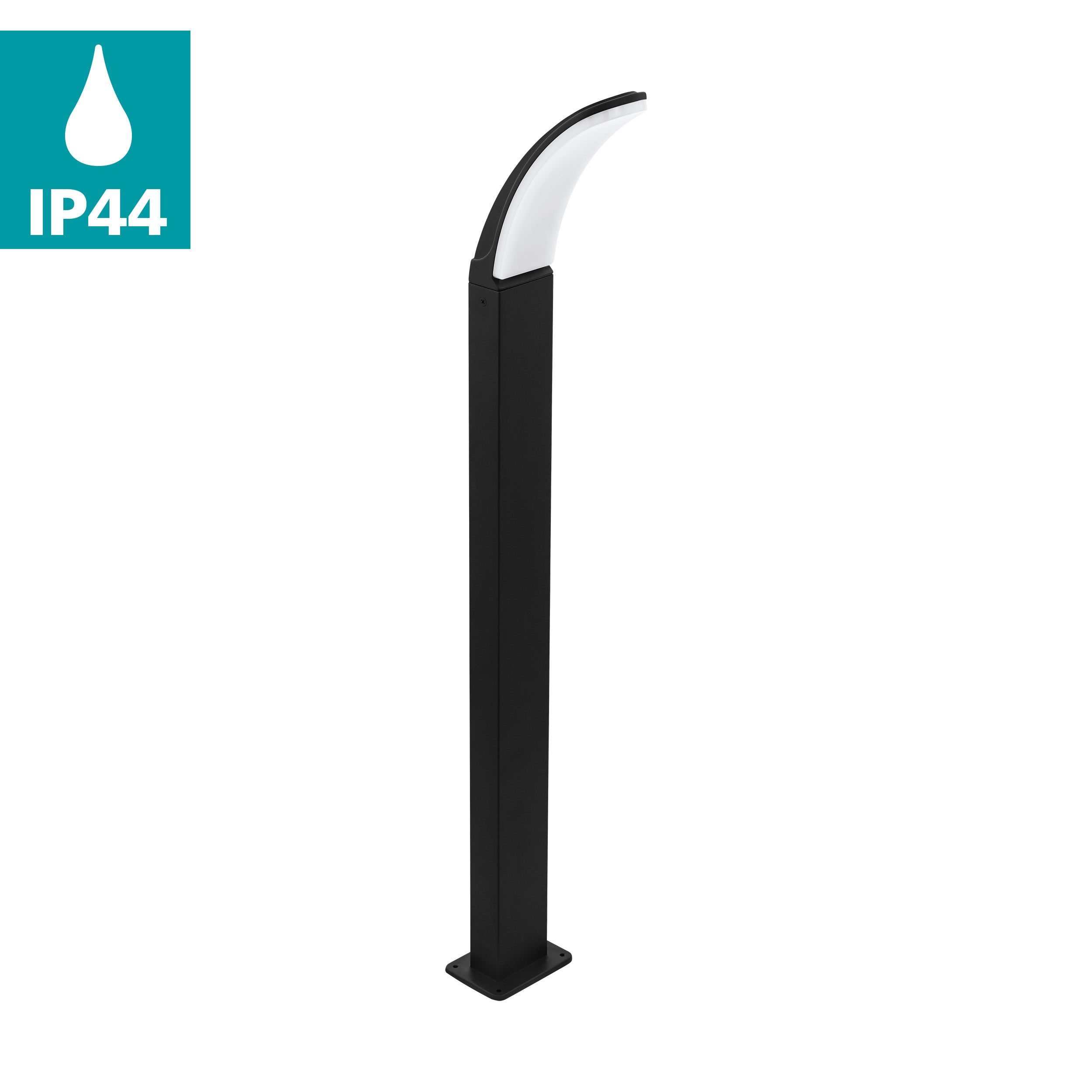 eglo fiumicino ip44 black bollard pathway led outdoor light kitchen lighting