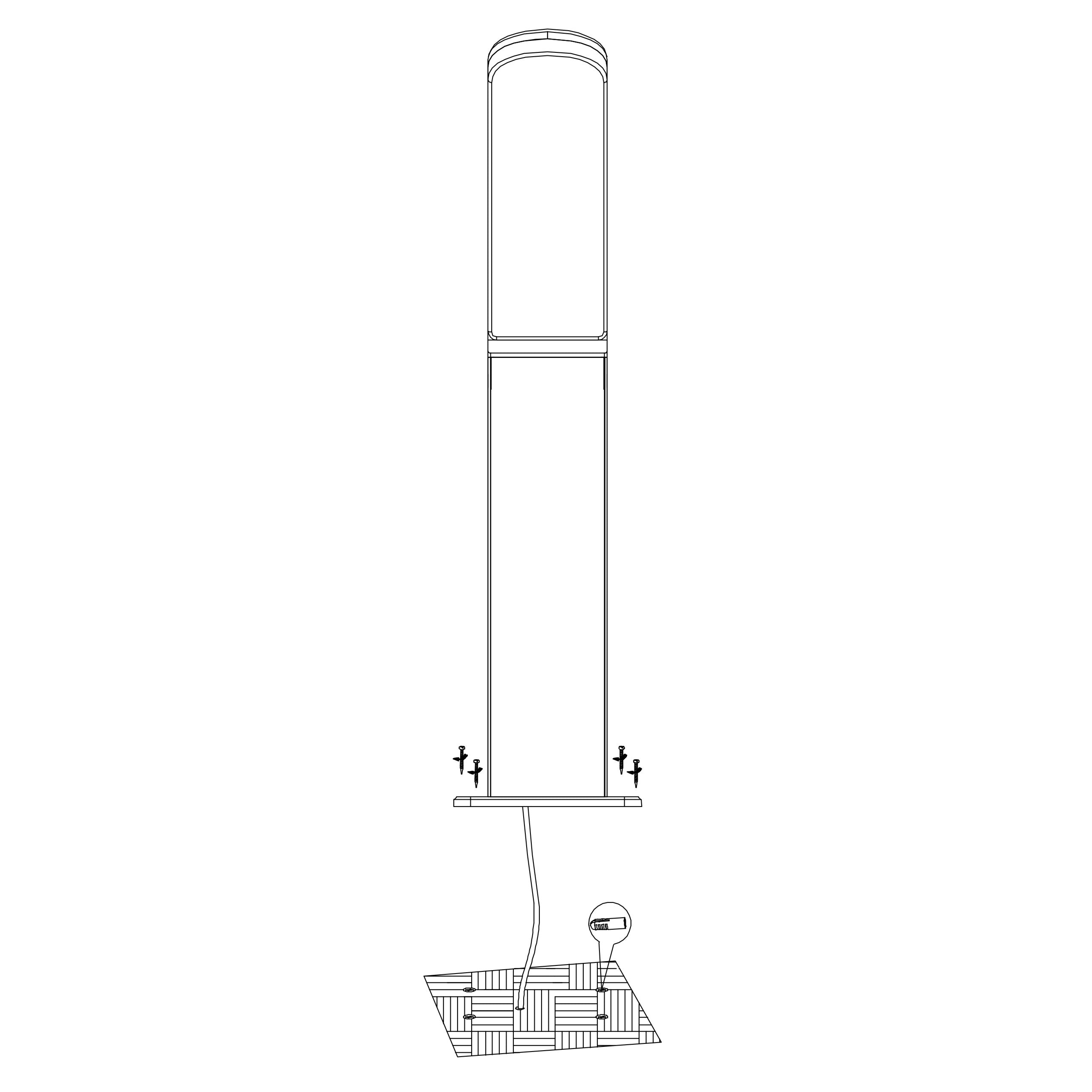 eglo fiumicino ip44 black bollard pathway led outdoor light hallway lighting