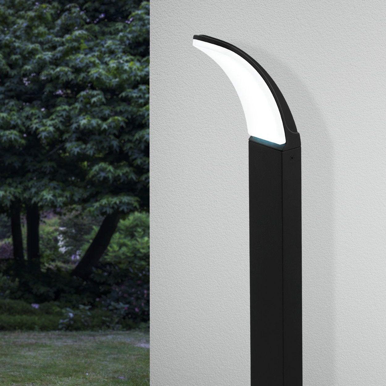 eglo fiumicino ip44 black bollard pathway led outdoor light