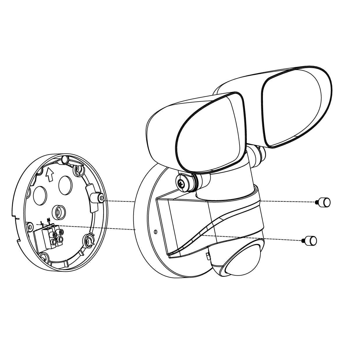 eglo pagino black led outdoor pir twin security spotlight light Kitchen Lighting Close Up