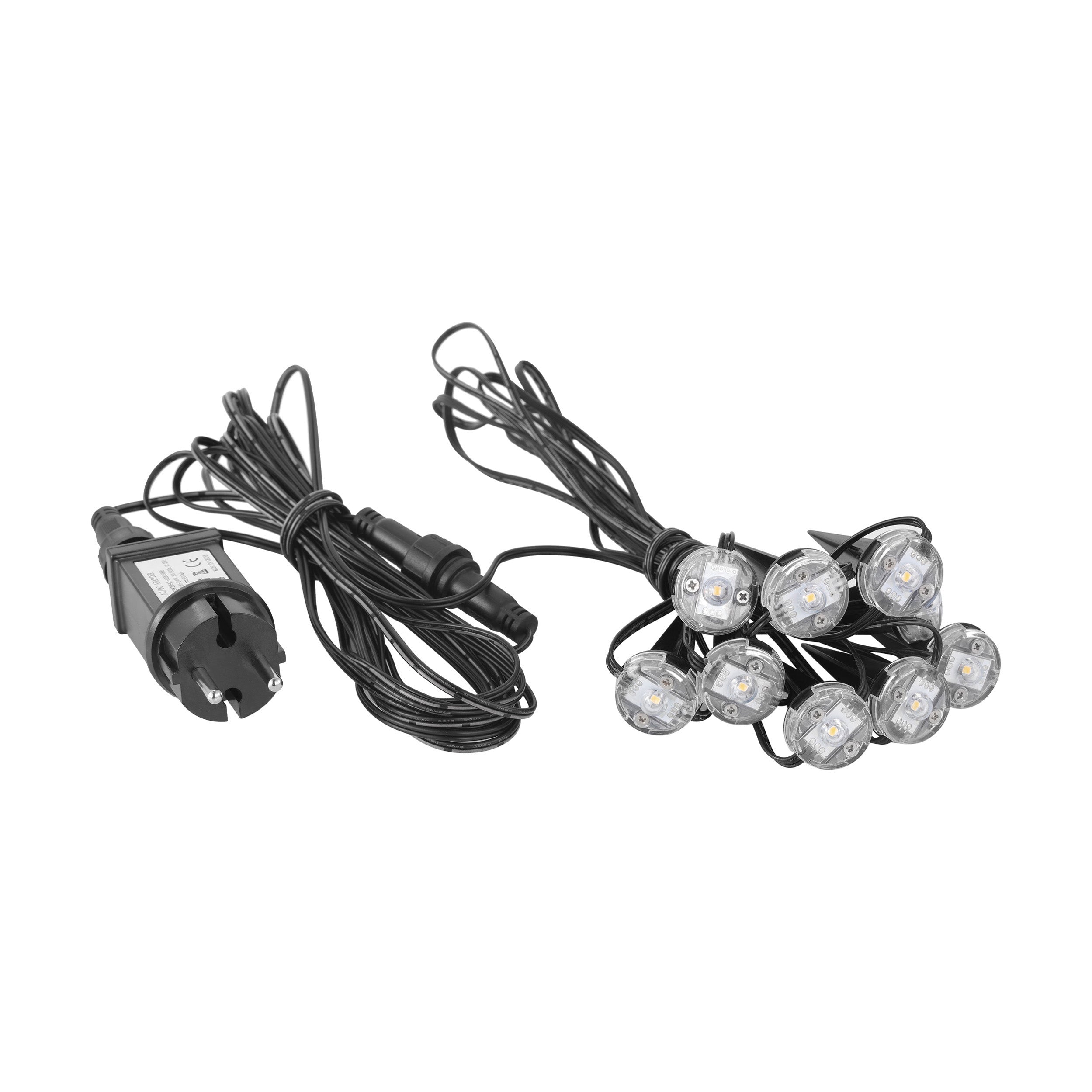 eglo spinetoli set 9 connected led ip65 ground spike lights hallway lighting