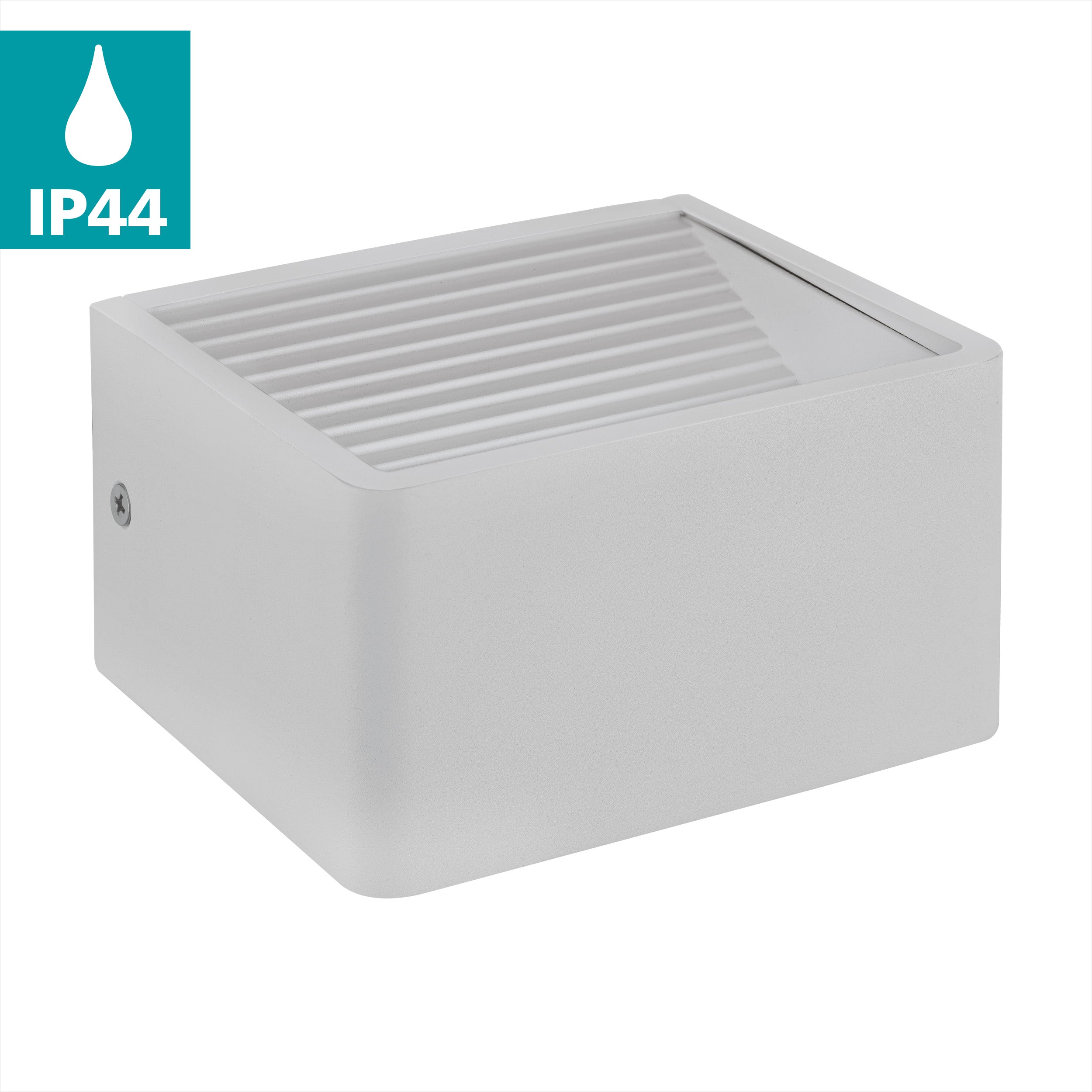 eglo doninni 1 white led outdoor wall light ip55 living room close up