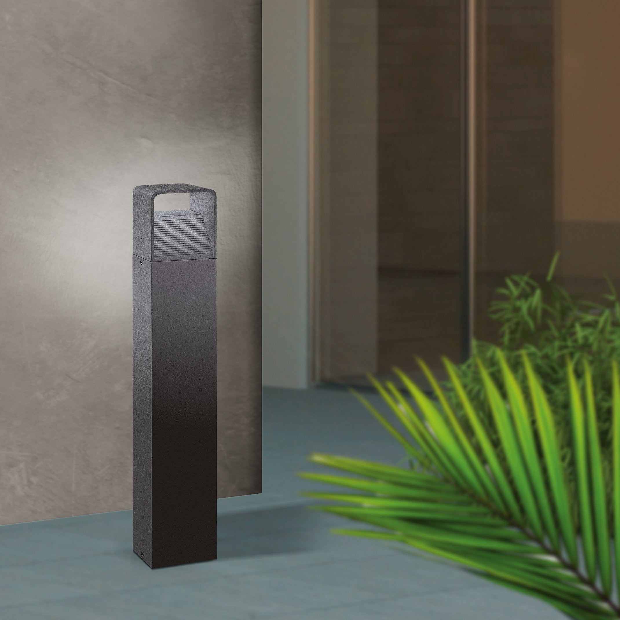 eglo doninni 1 ip65 led bollard pathway black outdoor light living room image