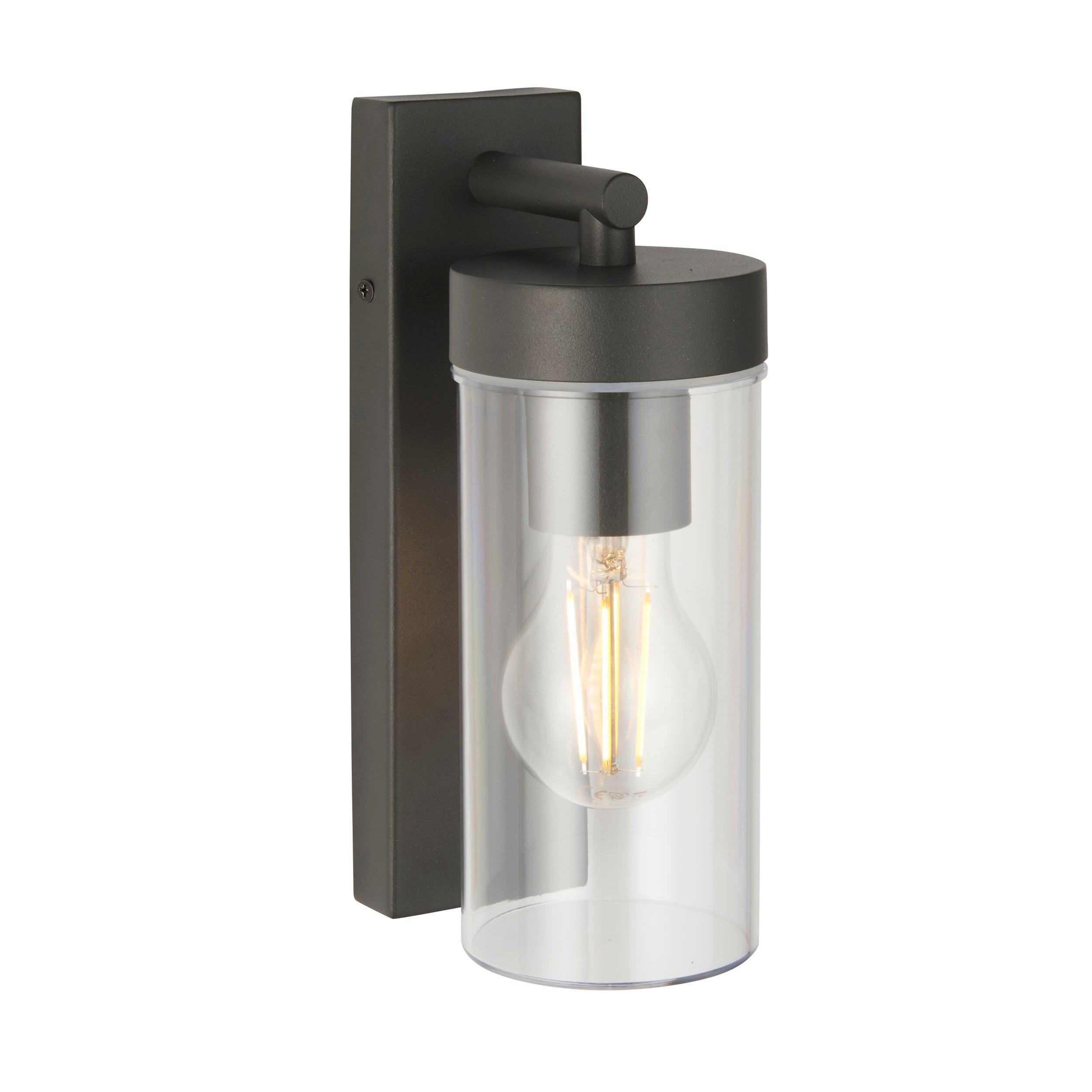 hayden grey outdoor wall light ip44 15w by saxby lighting, close up image 171