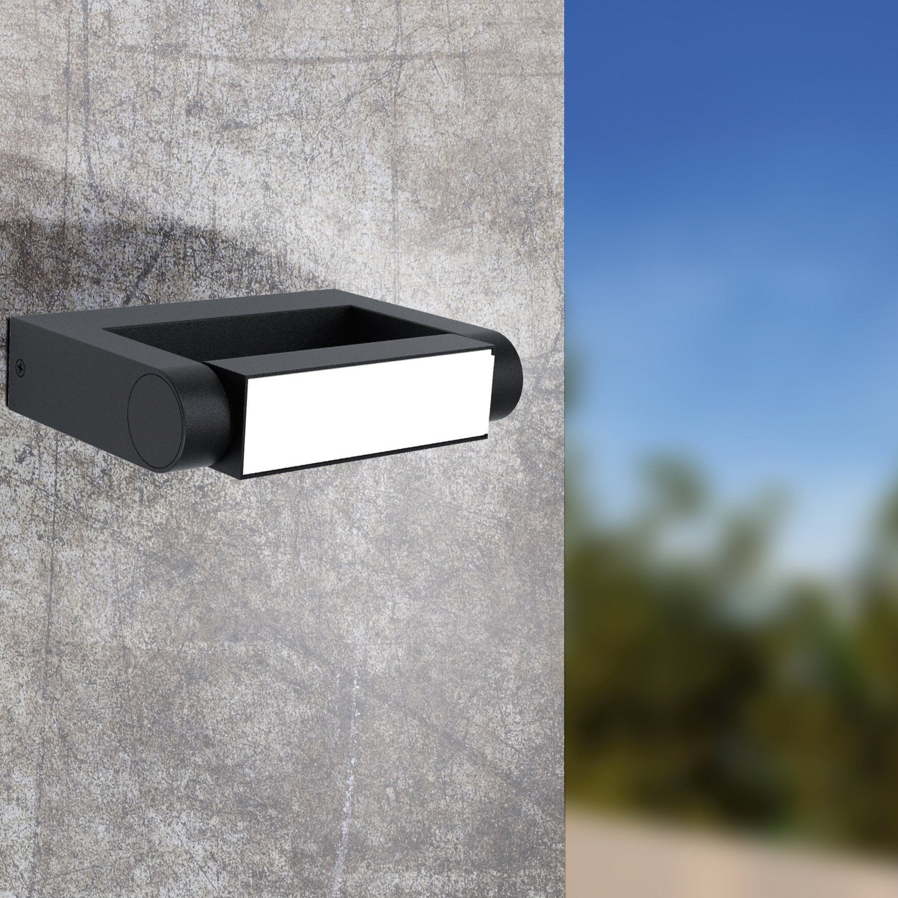 eglo brianza black led outdoor wall light ip44 living room image