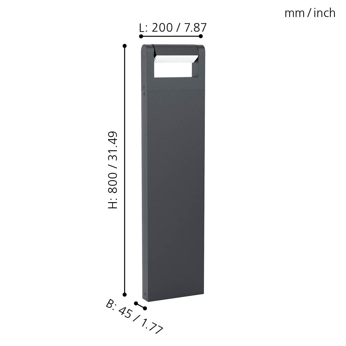 eglo brianza ip44 bollard pathway outdoor led light living room close up