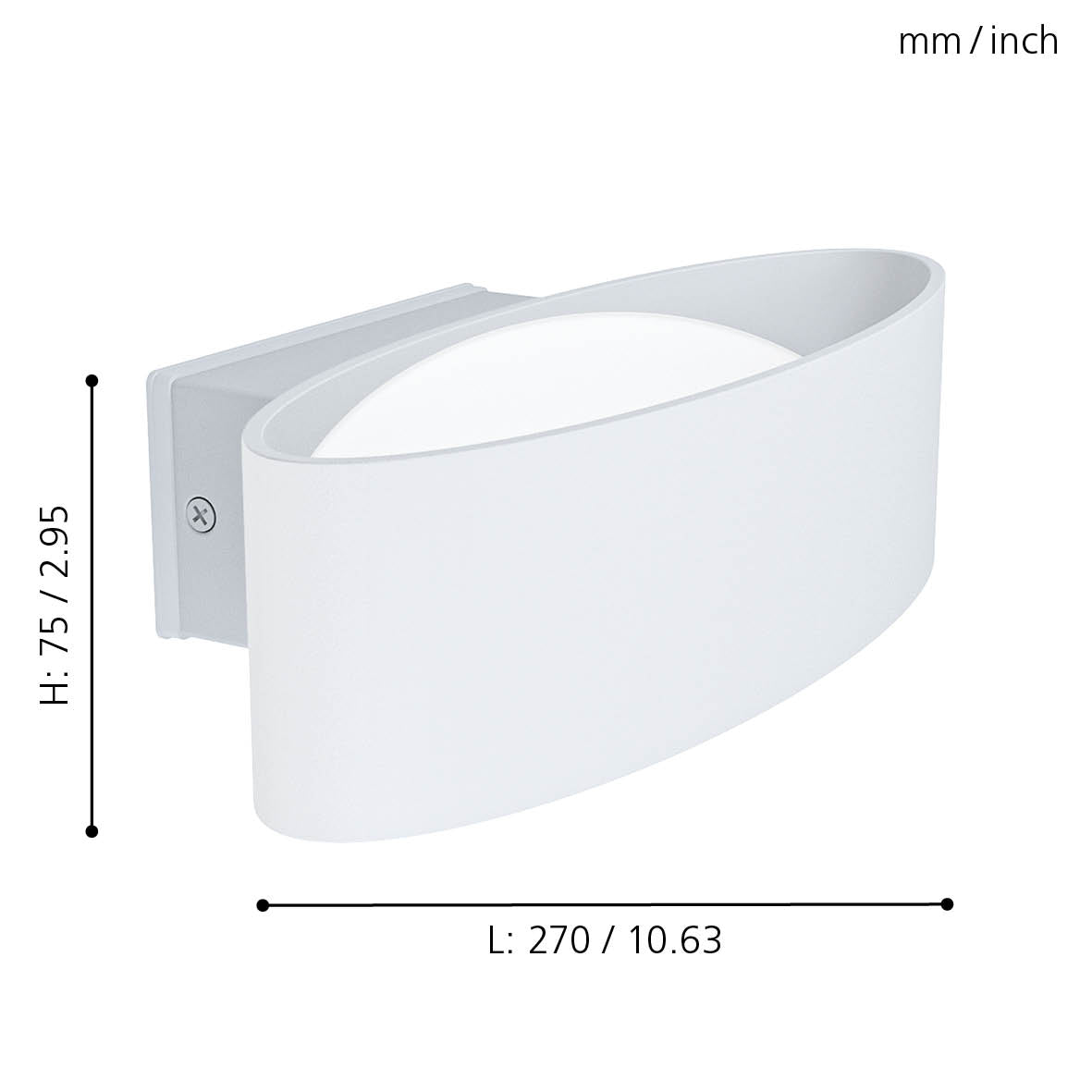 eglo chinoa white oval led outdoor wall light ip54 living room image