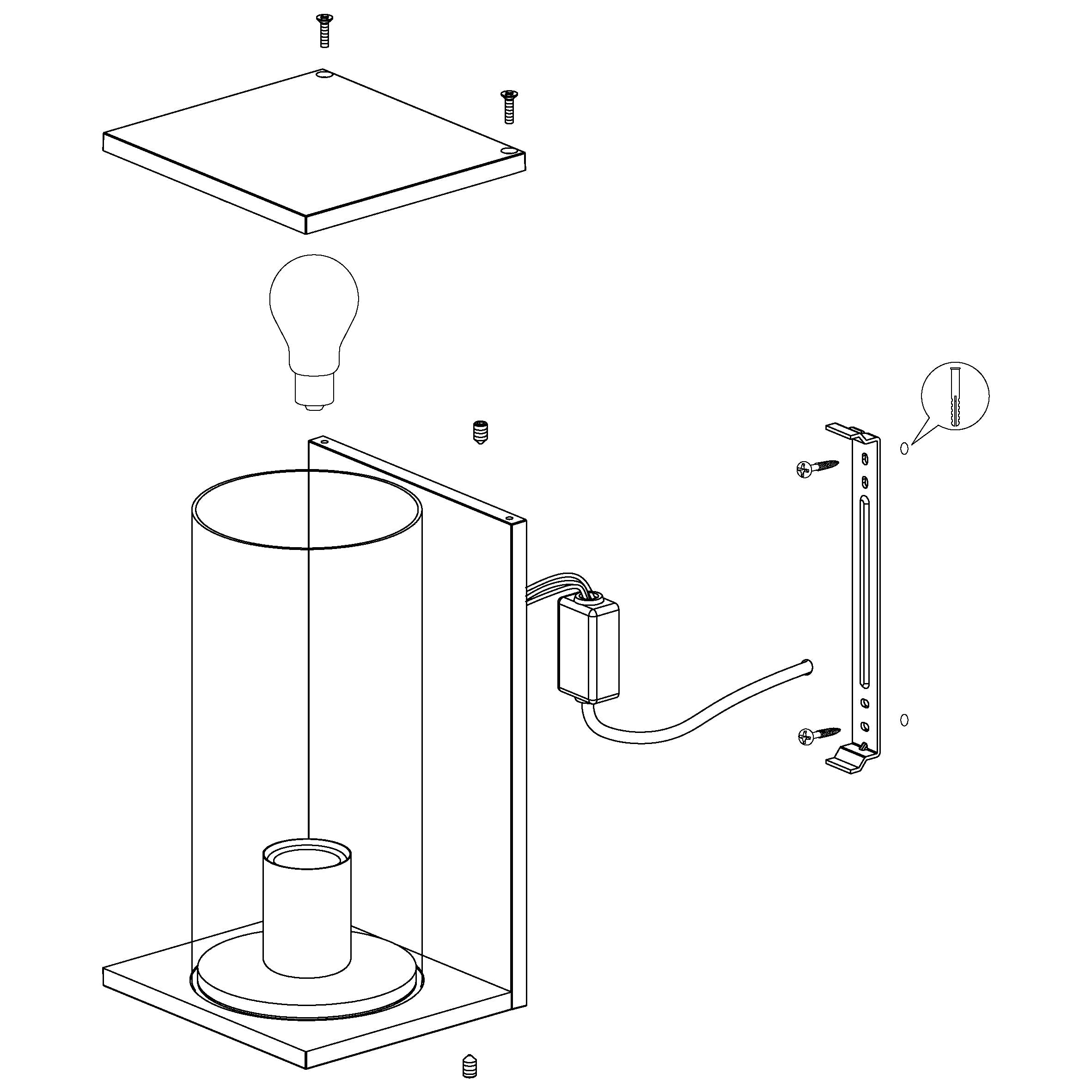 eglo cascinetta black ip54 outdoor wall light glass shade Kitchen Lighting Close Up