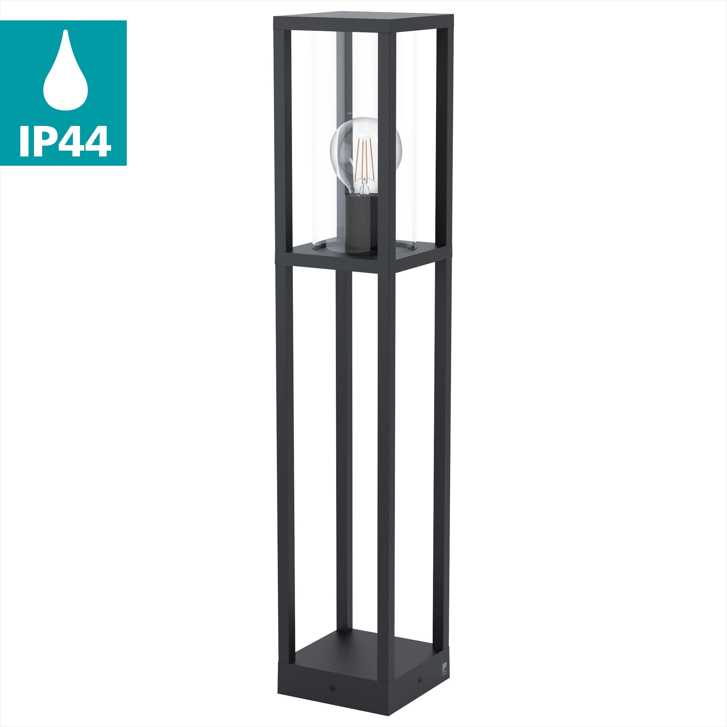 eglo cascinetta ip54 black bollard pathway outdoor led light hallway lighting