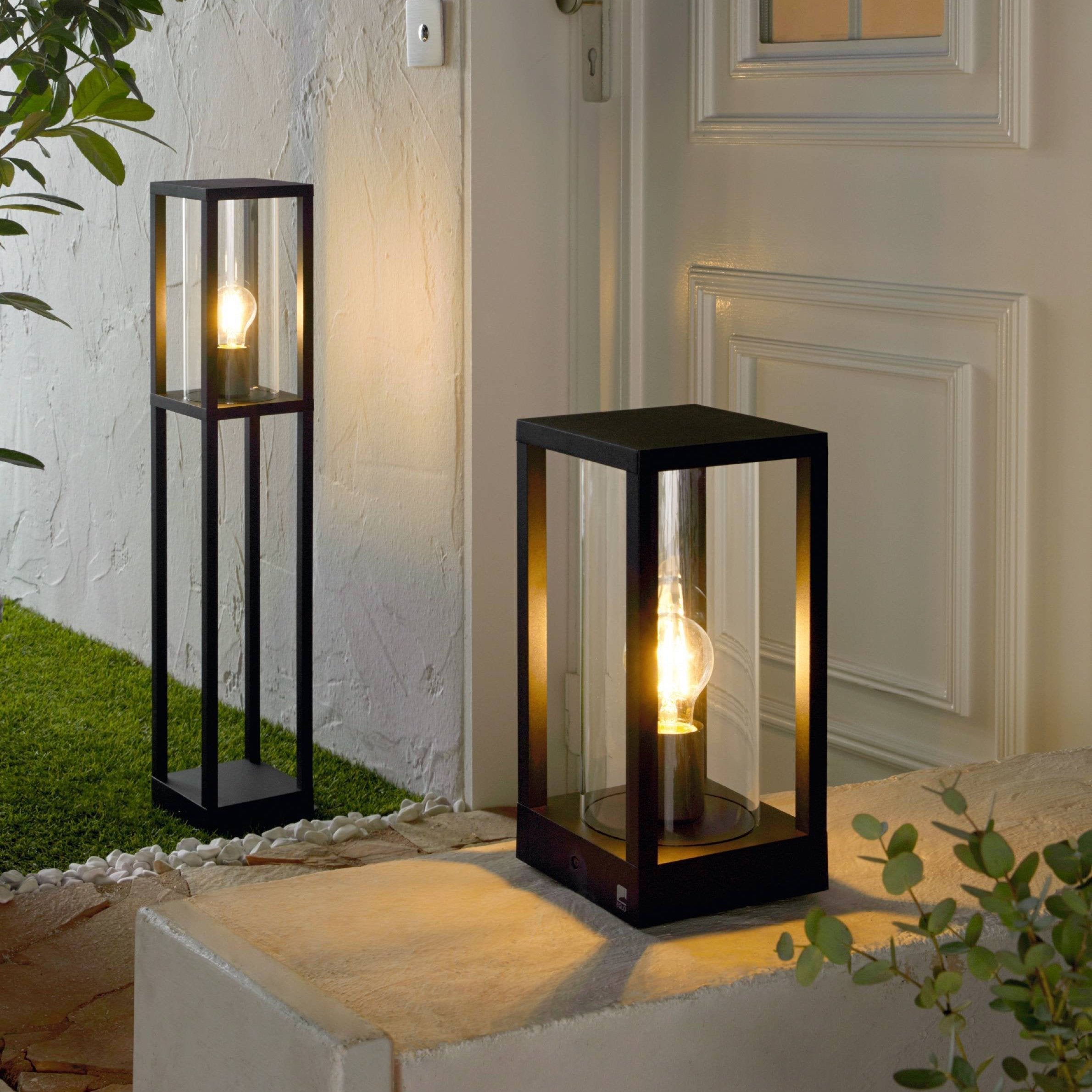 eglo cascinetta ip54 black bollard pathway outdoor led light