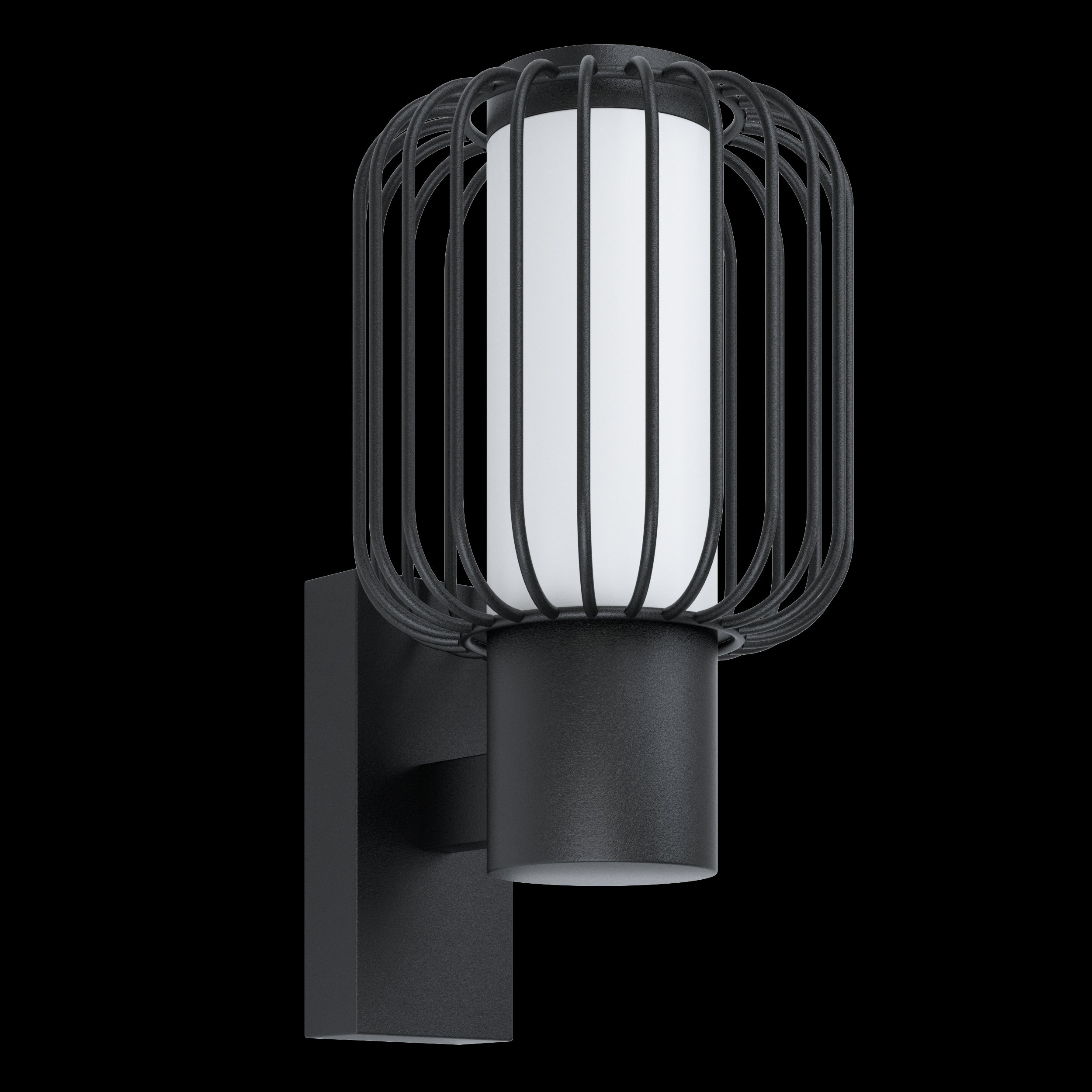 eglo ravello black wire shade ip44 outdoor wall light living room image