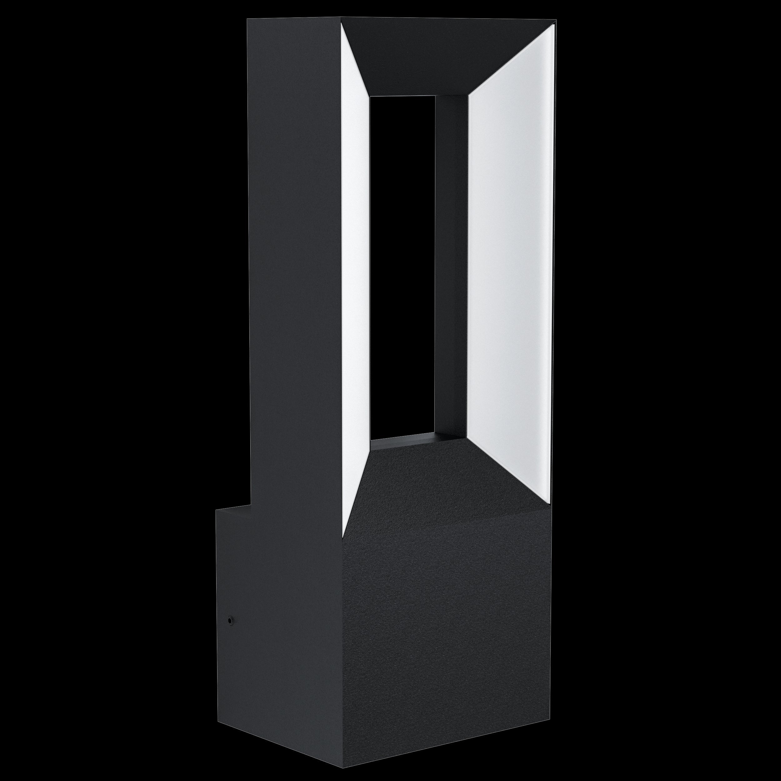 eglo riforano black led outdoor wall light ip44 living room close up