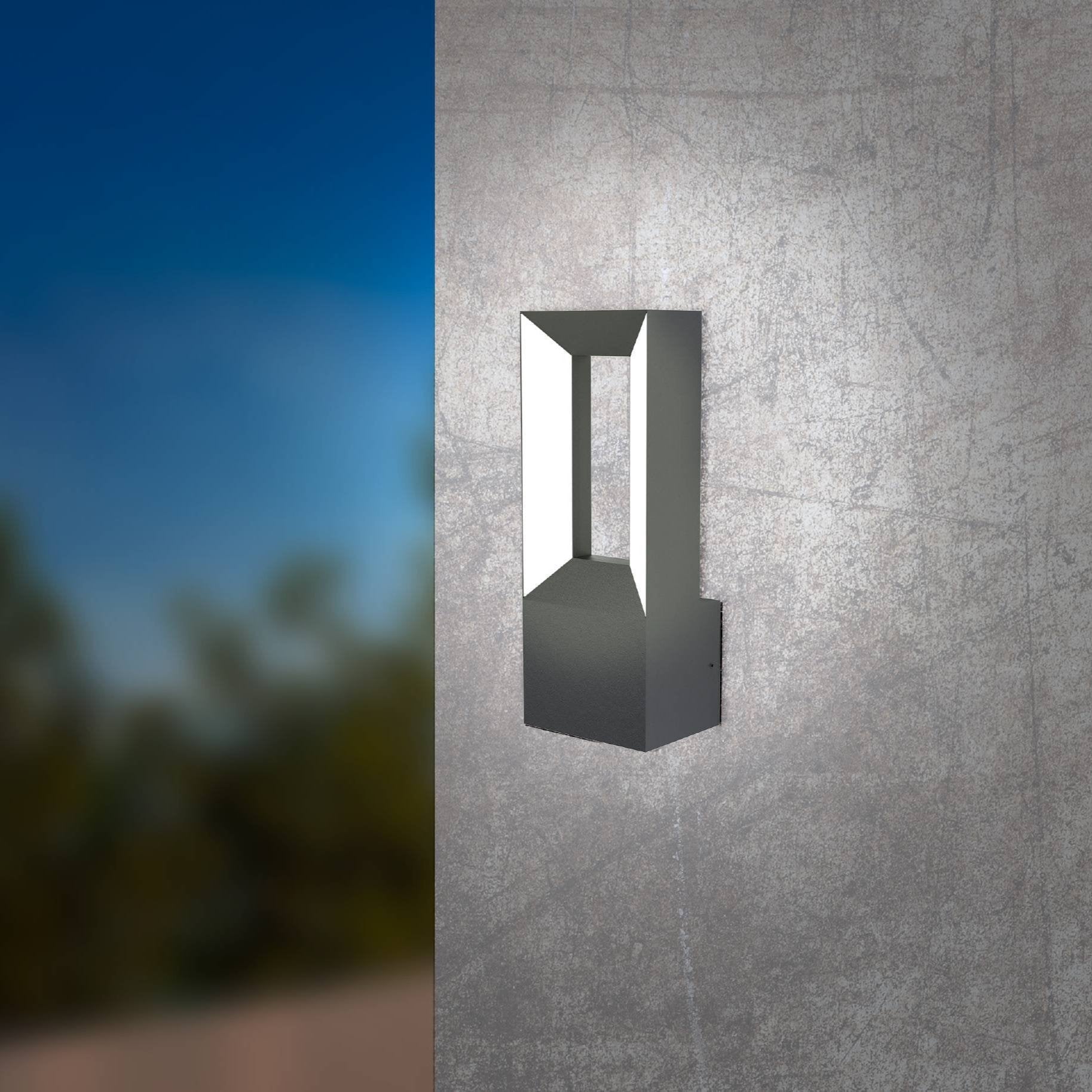 eglo riforano black led outdoor wall light ip44 living room image