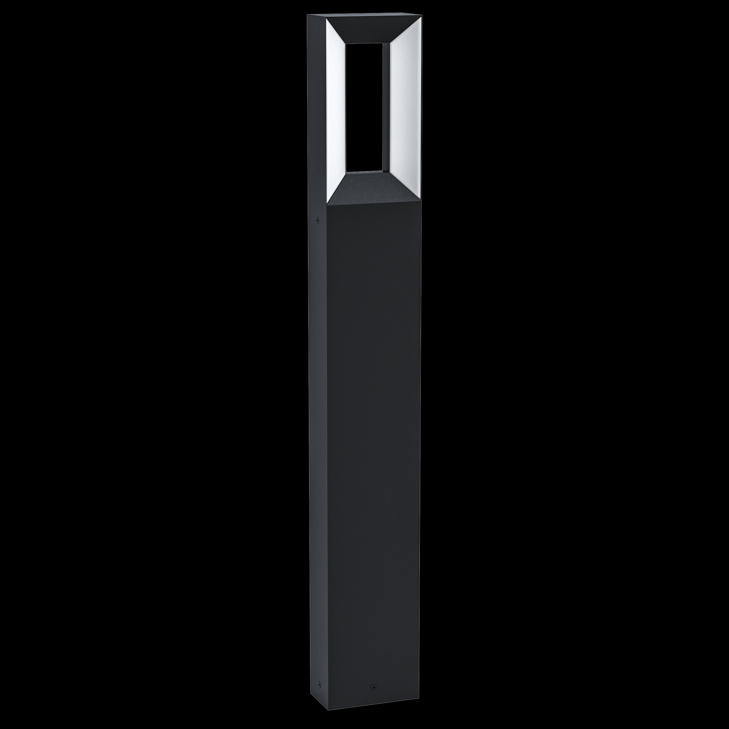 eglo riforano ip44 black linear led bollard outdoor light living room close up