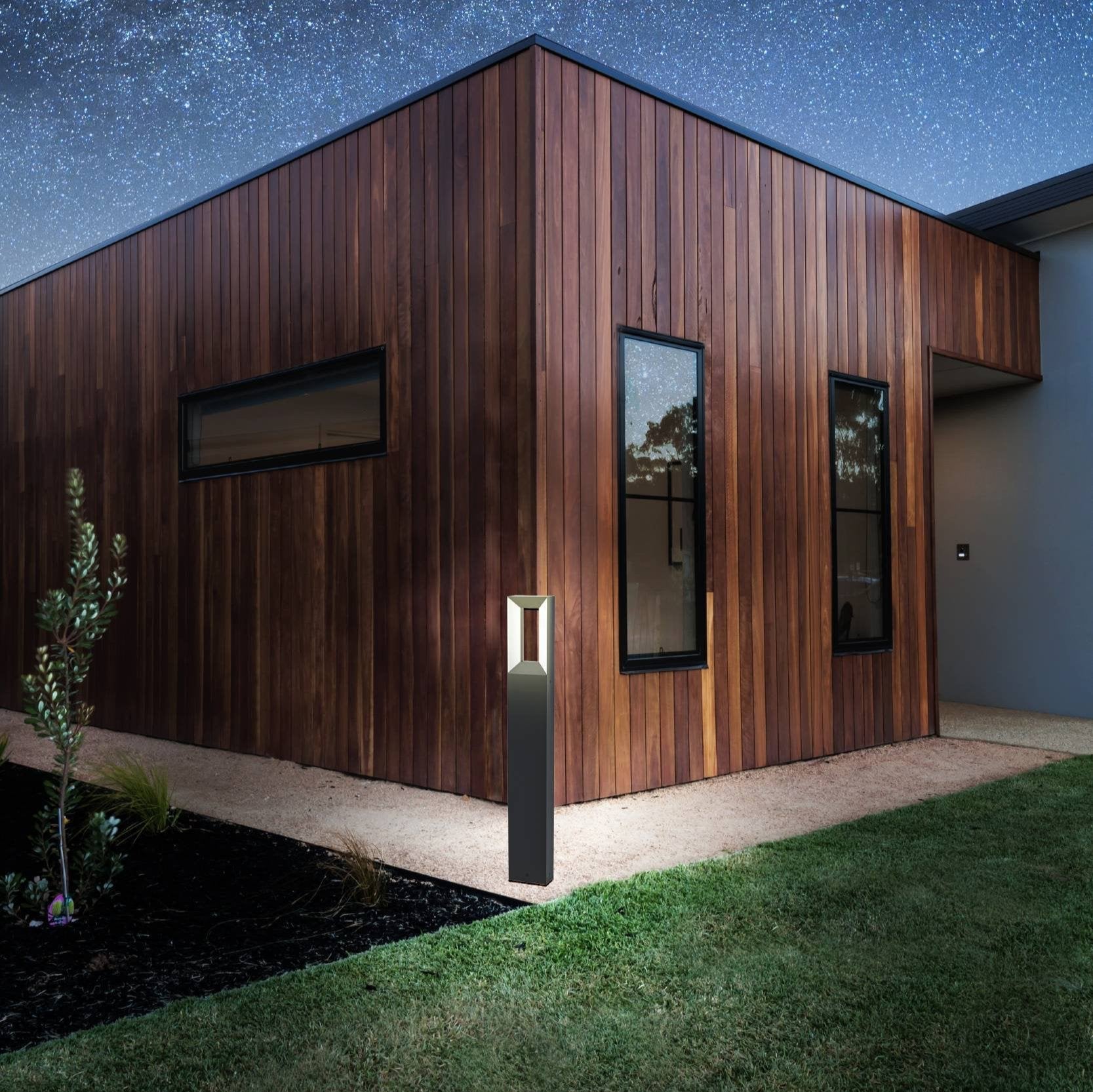 eglo riforano ip44 black linear led bollard outdoor light living room image